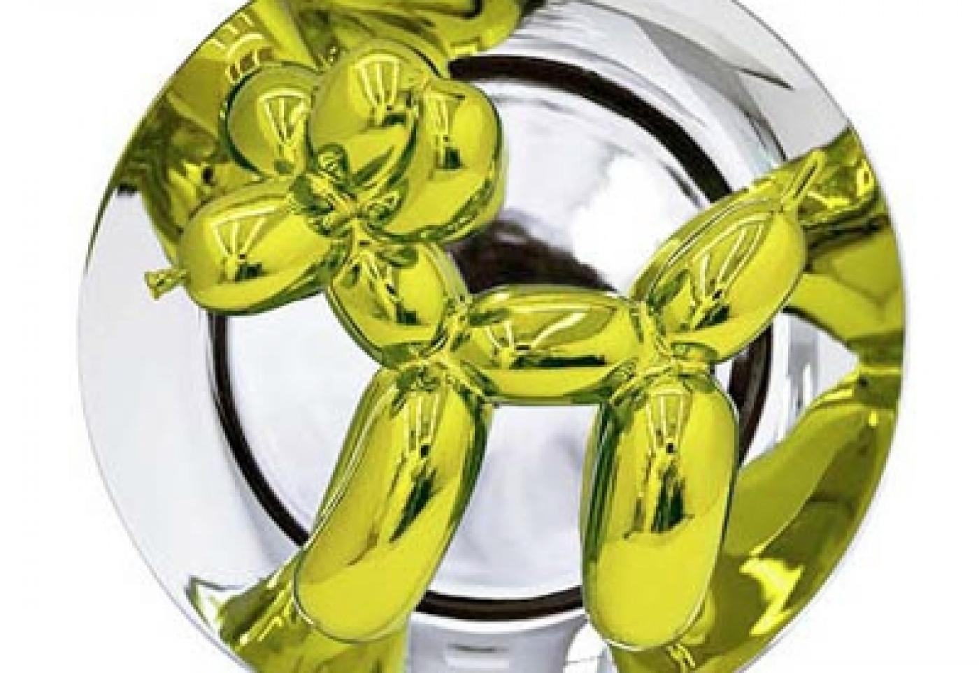 Jeff Koons à Paris pour signer son Balloon Dog en porcelaine