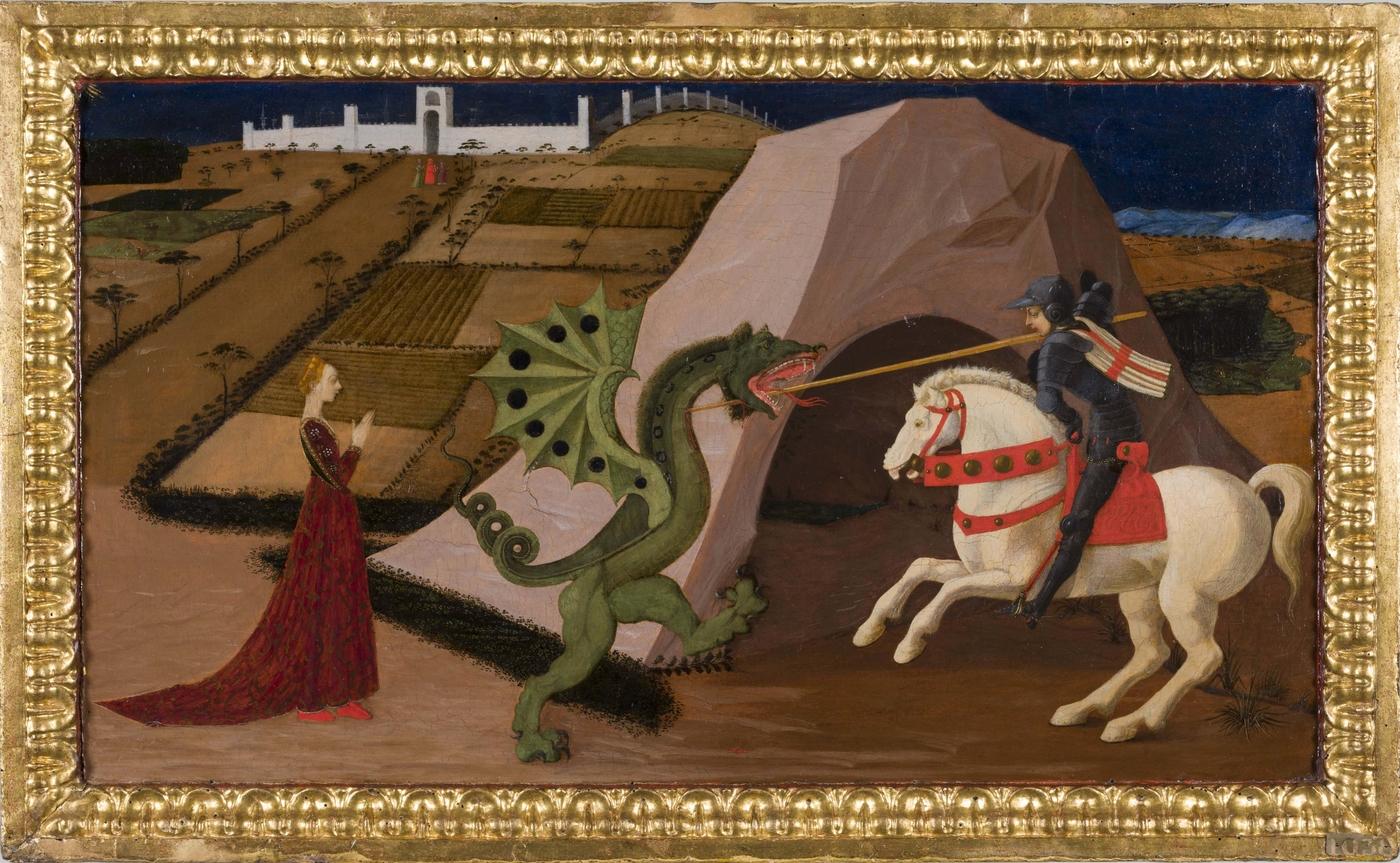 Le Saint Georges Terrassant le Dragon de Paolo Uccello du Musée Jacquemart-André, après restauration par Cinzia Pasquali et Roberto Merlo.