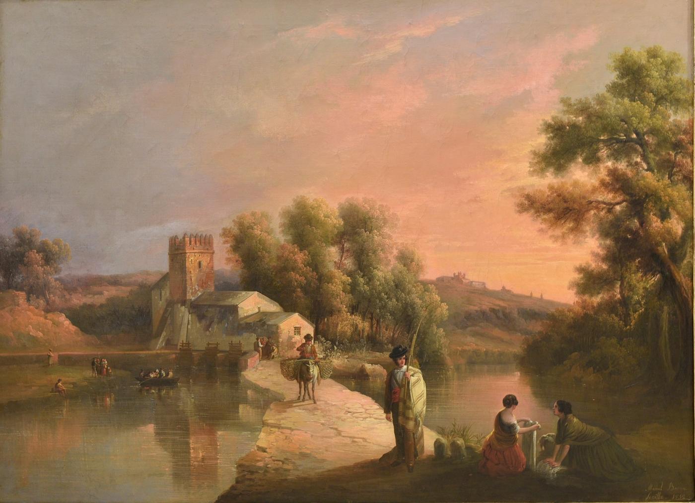 Manuel Barron y Carrillo , "Vue de Séville", 1852, huile sur toile, 90 x 128cm.
Galeria Ana Chiclana, Madrid.