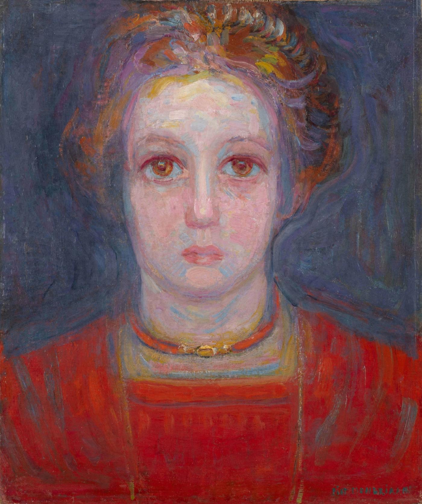 Piet Mondrian, Portrait d’une jeune fille, 1908, huile sur toile sur panneau, 49 x 41,5 cm.