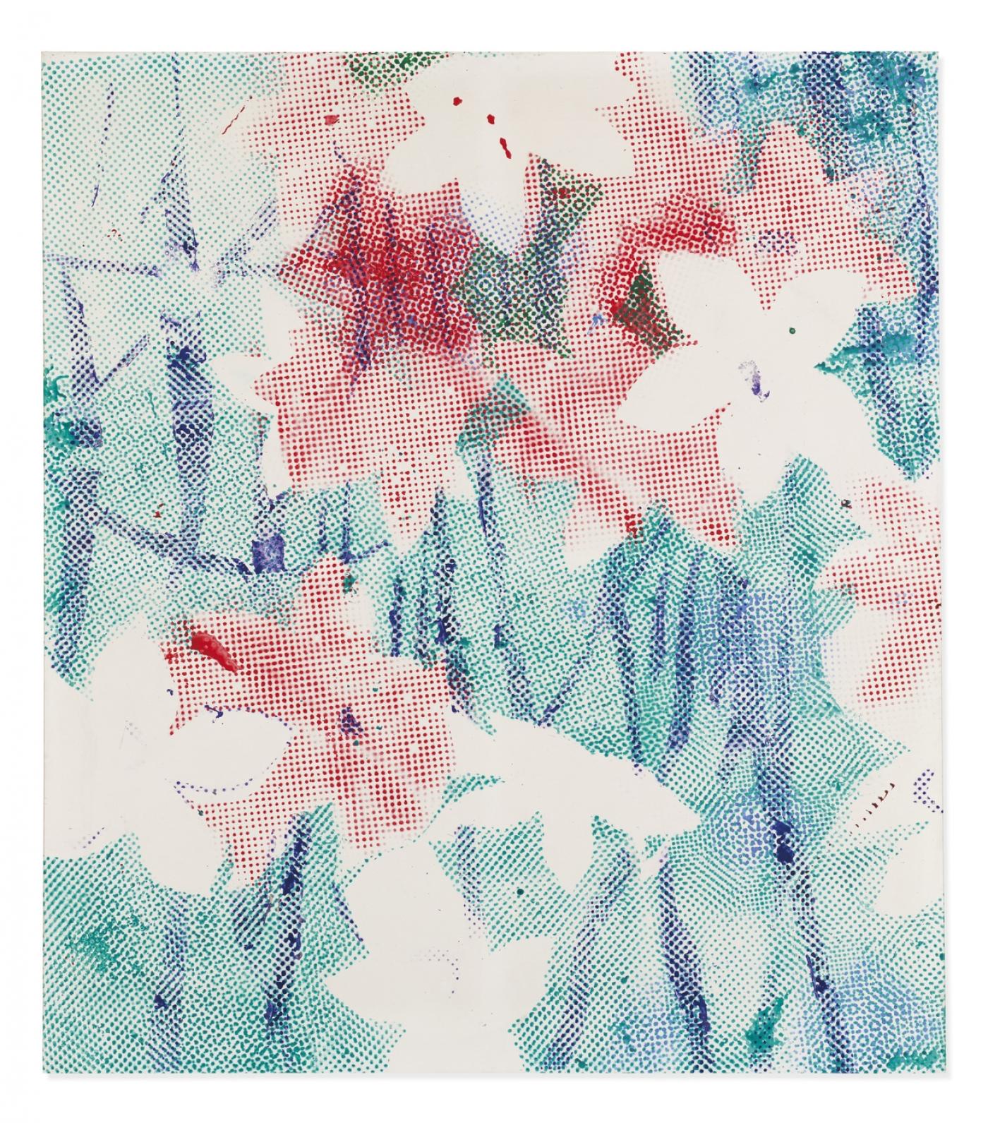 Sigmar Polke, "Alpenveilchen/Flowers", 1967, 170 x 150 cm. Adjugé 5,6 millions de livres (6,2 millions d'euros).