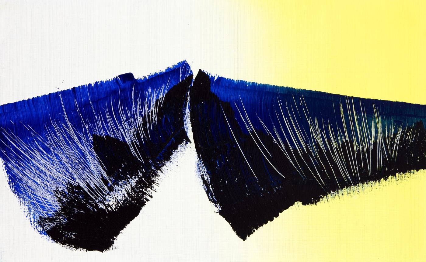 Hans Hartung , "T1966-K40", 1966, peinture vinylique sur toile, 38 x 61 cm.
Fondation Hartung Bergman, Antibes.
