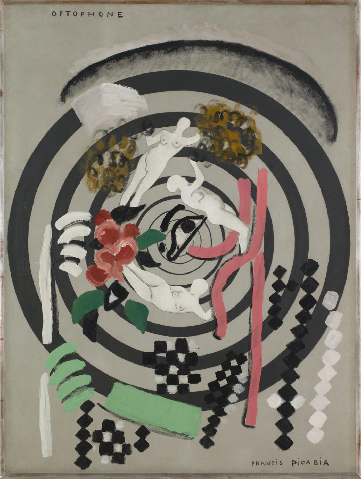 Francis Picabia, "Optophone II", 1922-1925, huile et Ripolin sur toile,
116 x 88,5 cm. Musée d’Art Moderne de Paris.