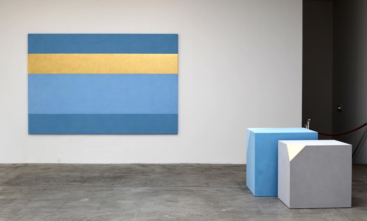 Ettore Spalletti, "Azzurro e oro, paesaggio" (2018) et "Senza parole" (2018).