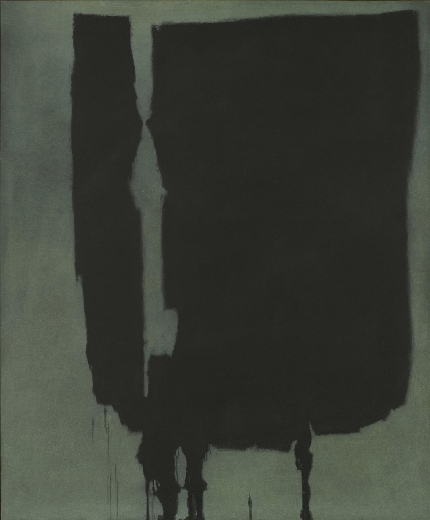 Charles Pollock, "Untitled [Black] green", 1961, huile sur toile, 180,5 x 151,5 cm. Galerie ETC.