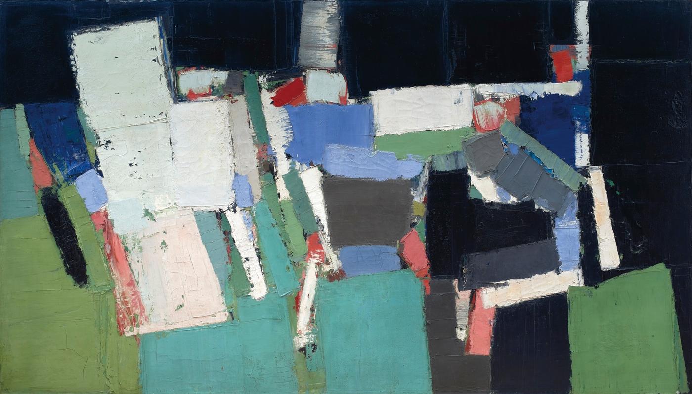 Nicolas de Staël, "Parc des Princes (Les grands footballeurs)", 1952, huile sur toile, 201 x 351,5 cm.
Estimation : 18-25 millions d'euros.