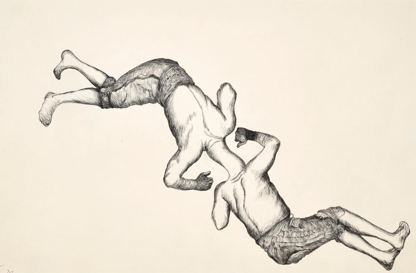 Ardeshir Mohassess, "Untitled", crayon sur papier, 31 x 47 cm. Dastan gallery, Téhéran.