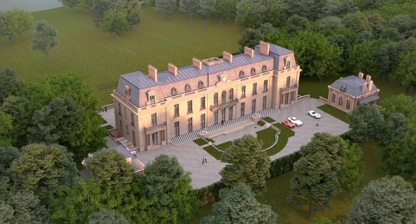 Vue de synthèse du projet de restauration du château Rothschild mené par le groupe Novaxia.
