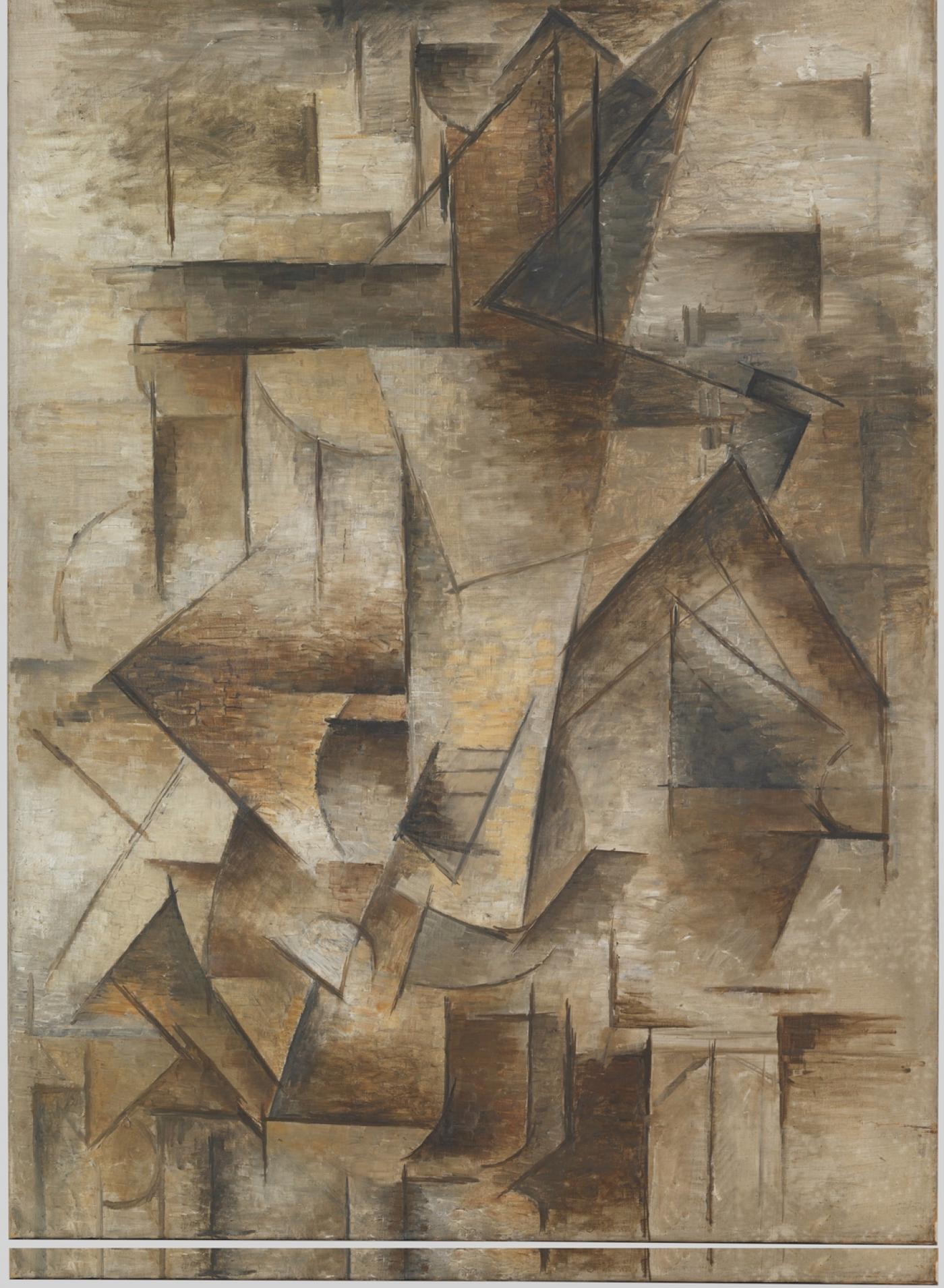 Pablo Picasso , "  Le Guitariste", 1910, oil on canva,  100 x 73 cm . Inaugural exhibition  “Shape of Time”.