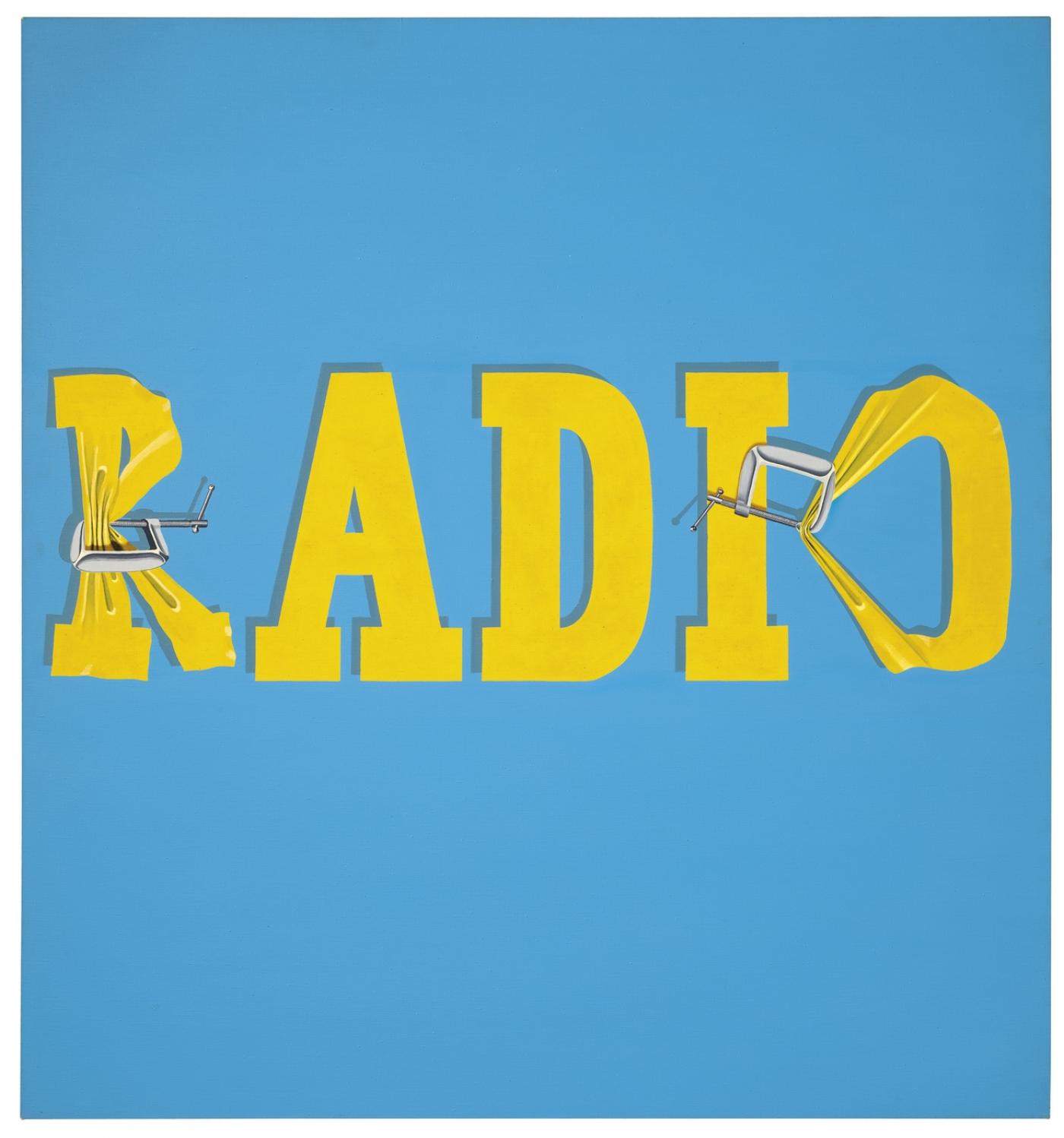 Ed Ruscha, Hurting the Word Radio #2, 1964, huile sur toile. Vendue 52 485 000 de dollars chez Christie's New York le 13 novembre 2019.