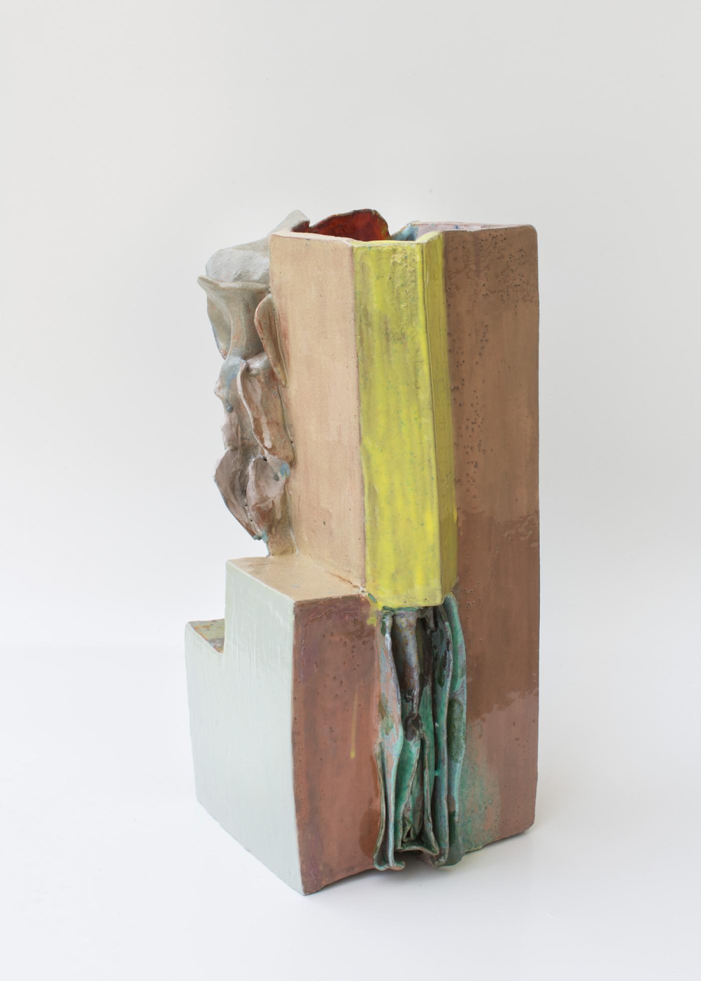 Isa Melsheimer, "Metabolit 6", 2019, glazed ceramic, 19 3/4 x 11 x 8 5/8 inches.