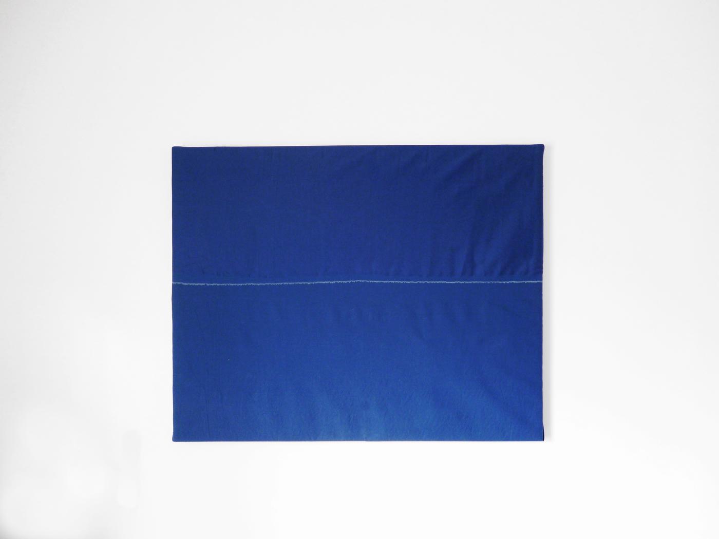 Renato Leotta, "Orizzonte", 2019, cotton, salt water, 3 parts, 33 x 37 inches (each), unique.