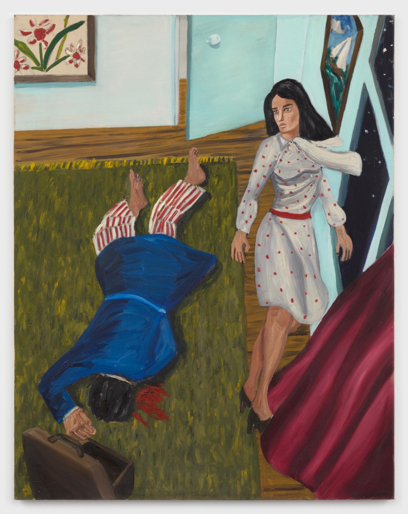 Richard Bosman "Uptown Murder", 1981, oil on canvas, 84 x 66 inches.
