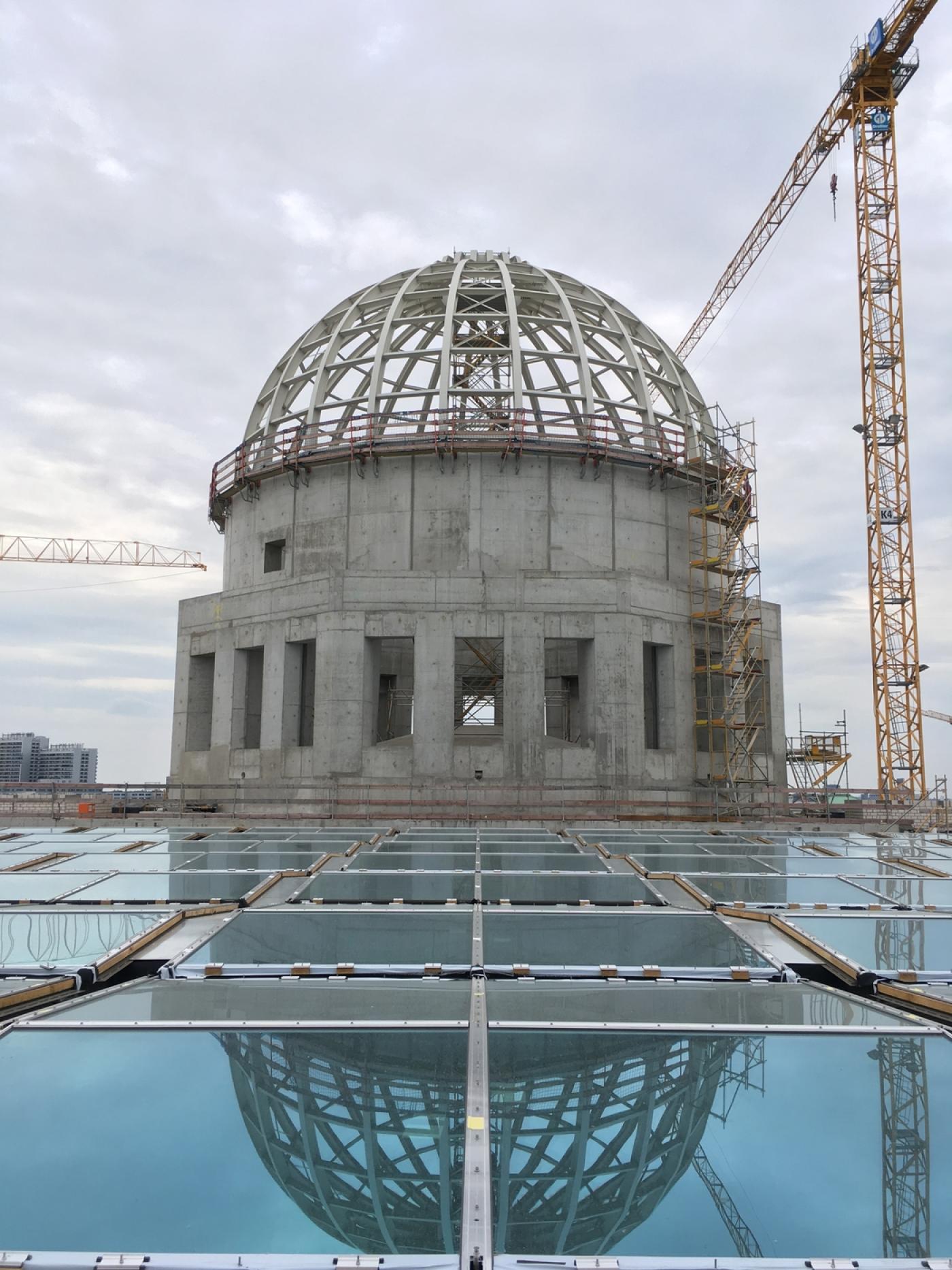 La coupole du Humboldt Forum en travaux.