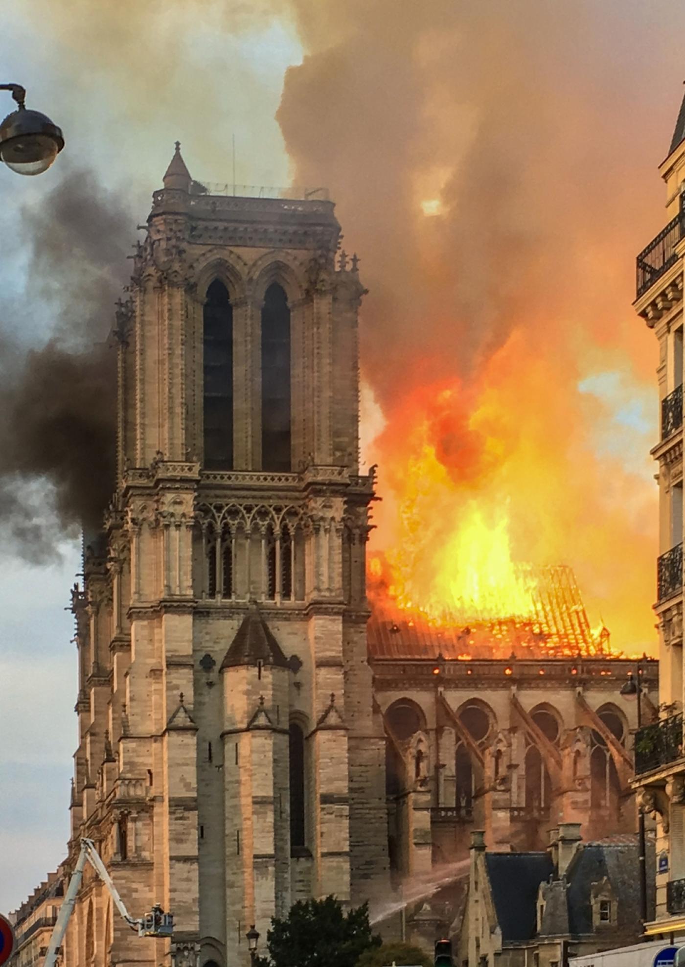 L'incendie de Notre-Dame de Paris le 15 avril 2019.