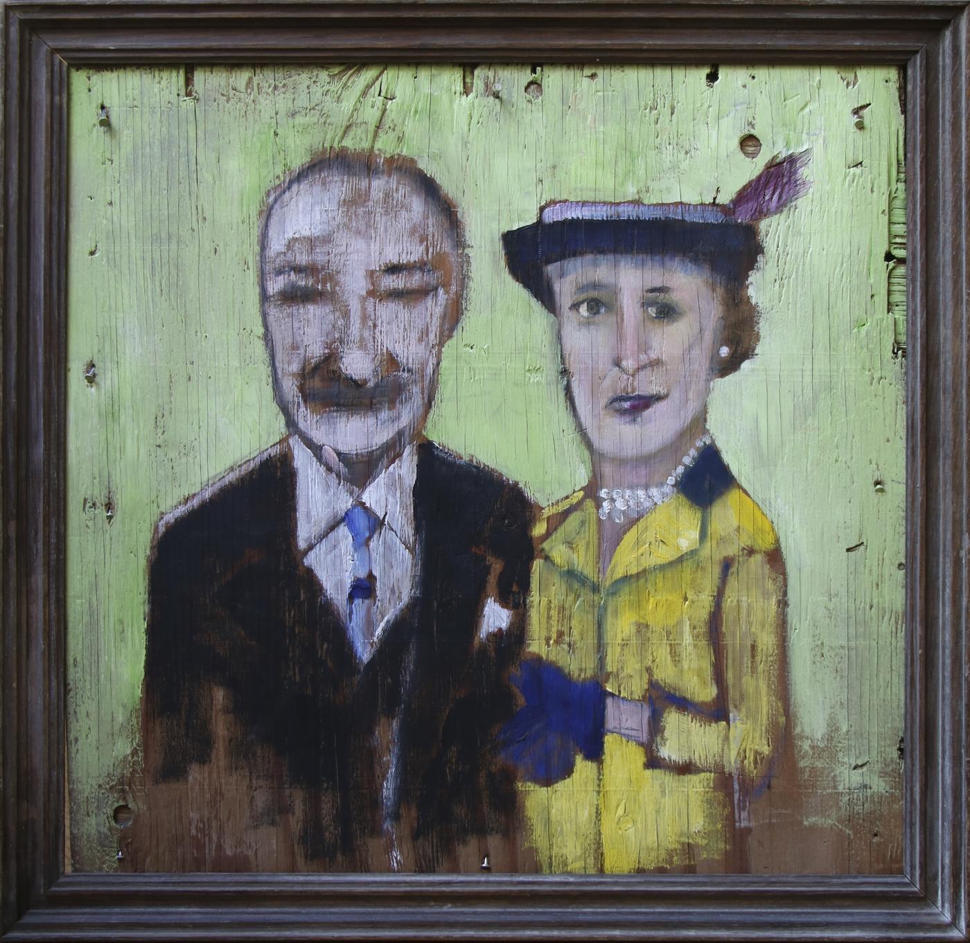 Michael Lindsay-Hogg, "At the races", 2008, huile sur bois, 54 x 65 cm.