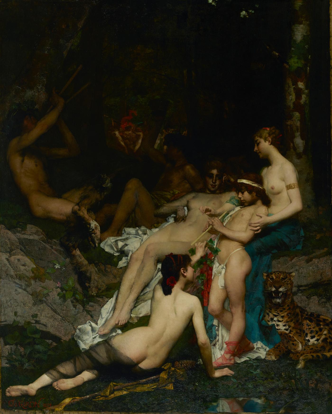 Charles Giron, "L'Enfance de Bacchus", 1879, huile sur toile, 295 x 230 cm.