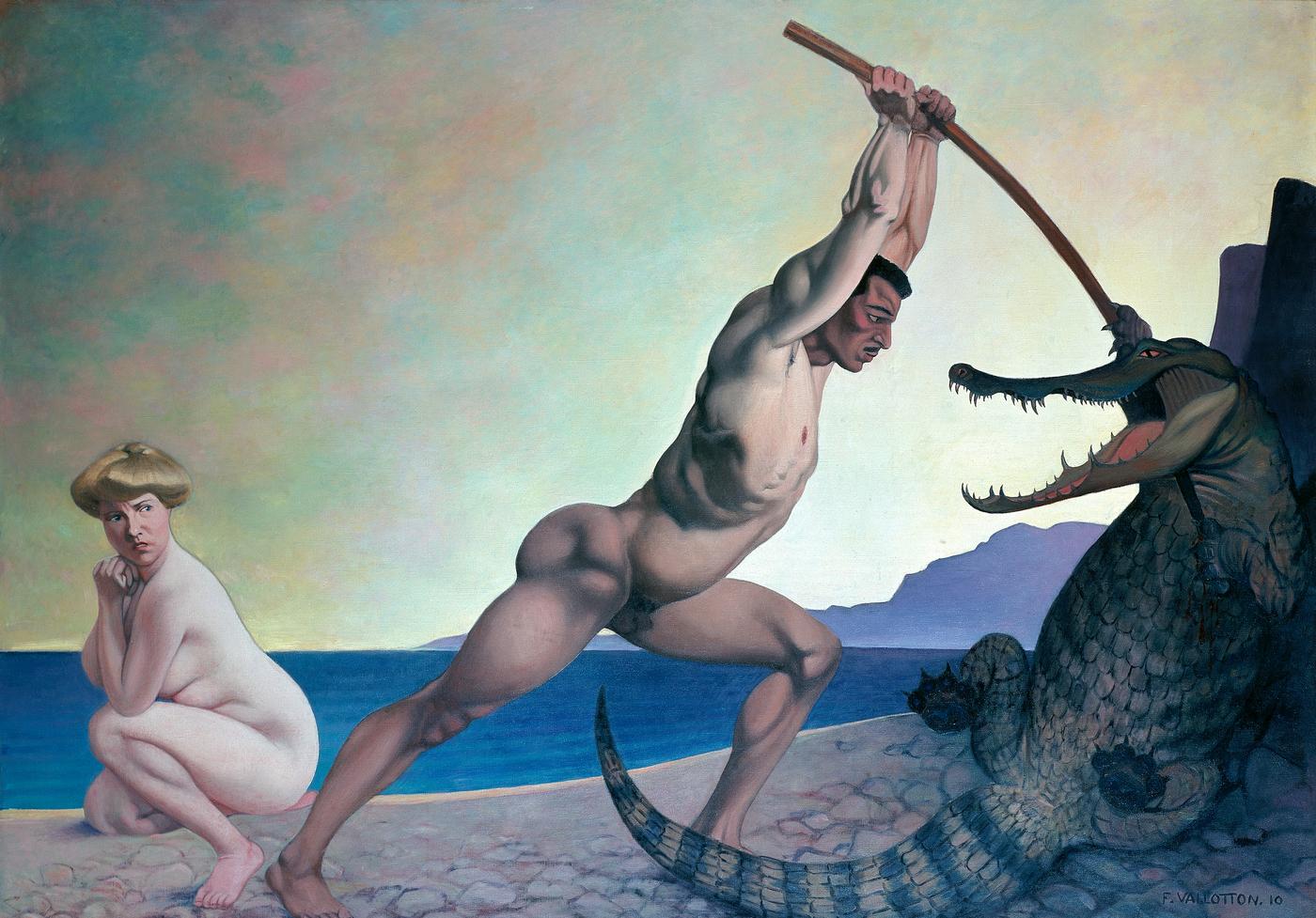 Félix Vallotton, "Persée tuant le dragon", 1910, huile sur toile, 160 x 233 cm.