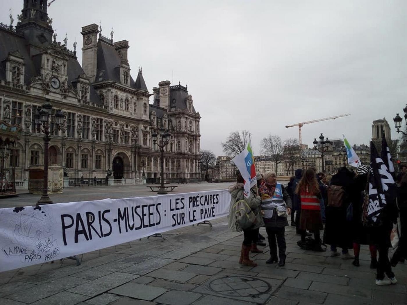 Manifestation du collectif des vacataires Paris Musées.