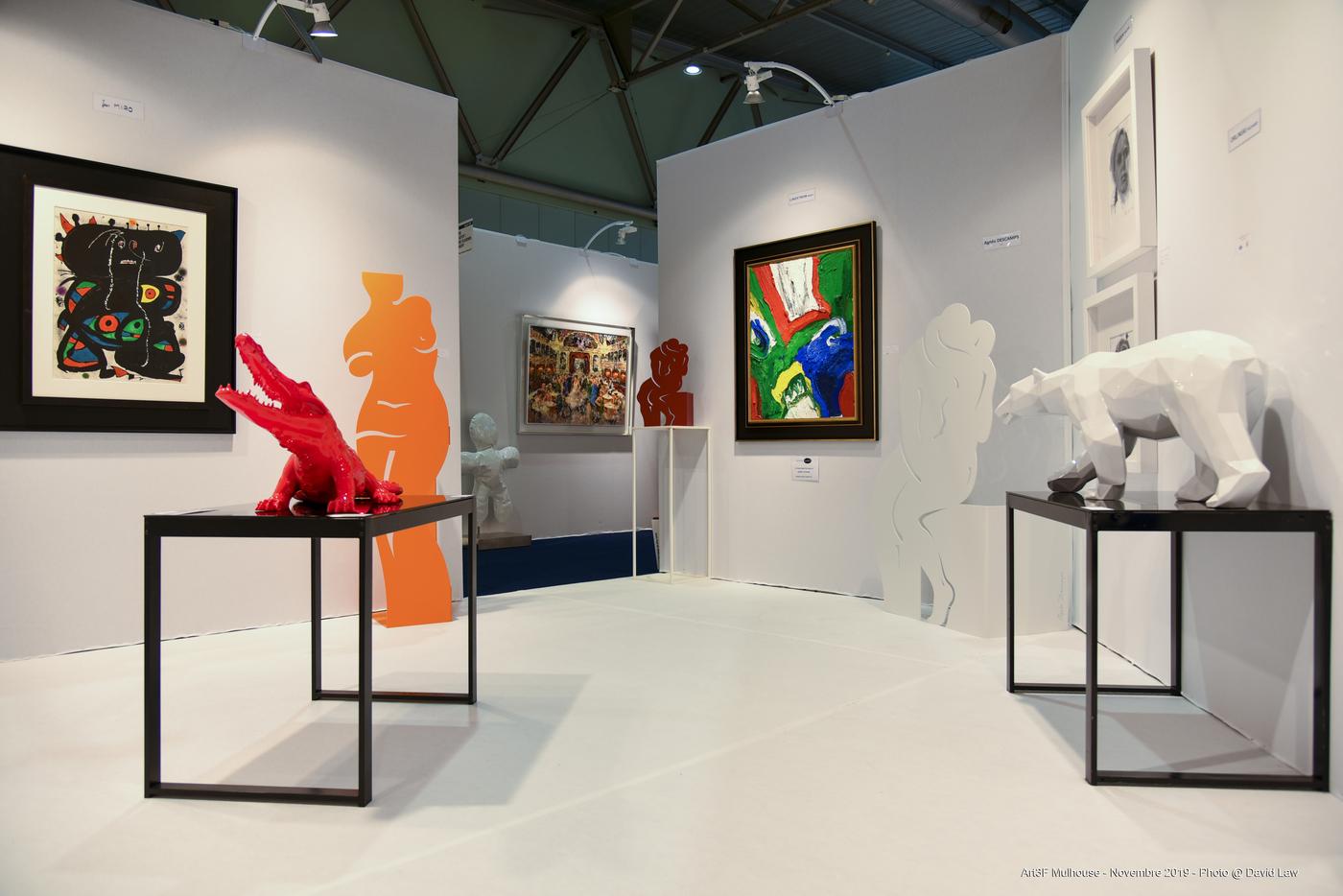 Vue du stand de la Galerie Audet au salon Art3f 2019 à Mulhouse.
