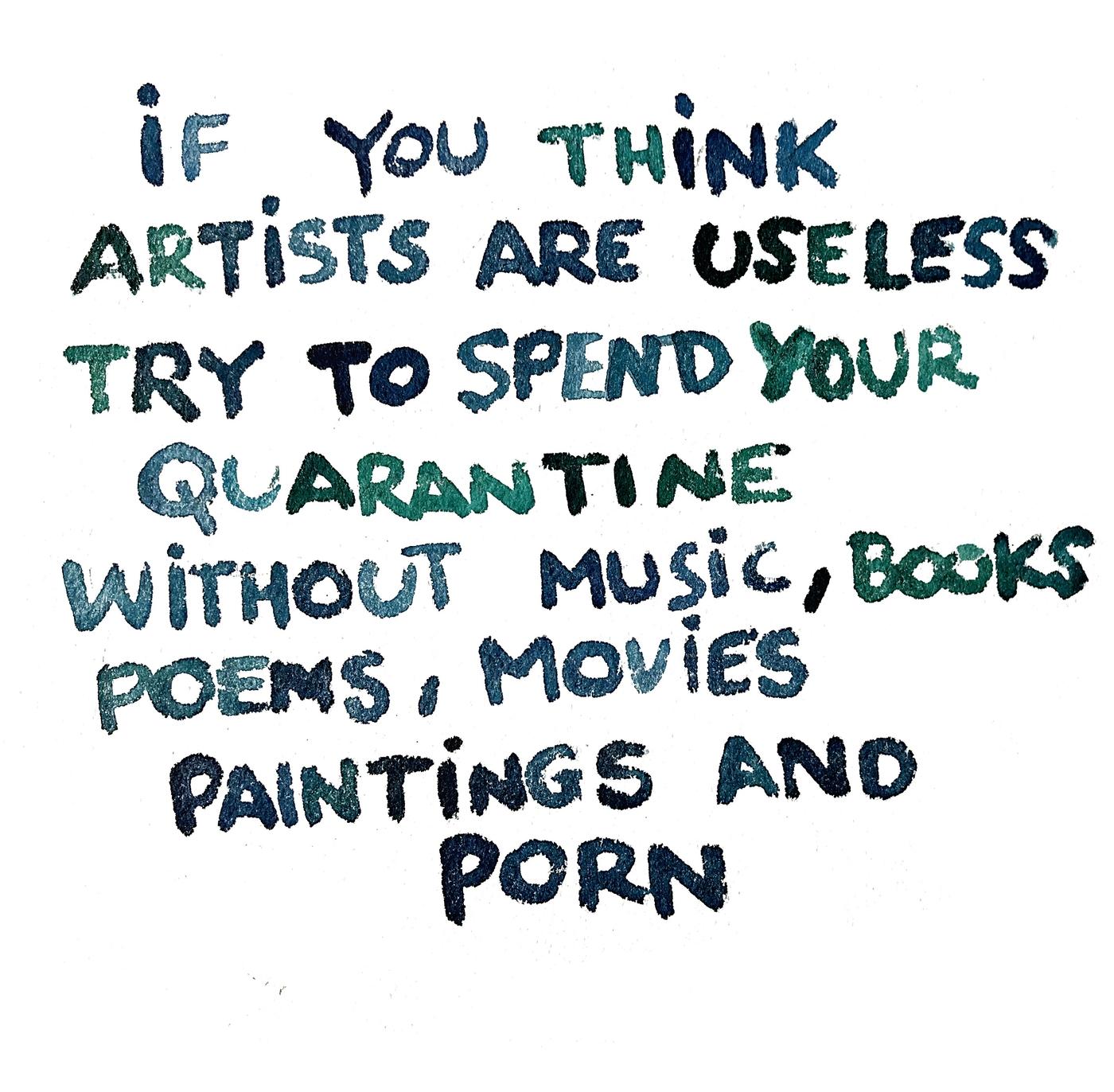 Alex Cecchetti, If You Think Artists Are Useless..., projet « Poetry Saved My Life » de l'association Thanks for nothing.