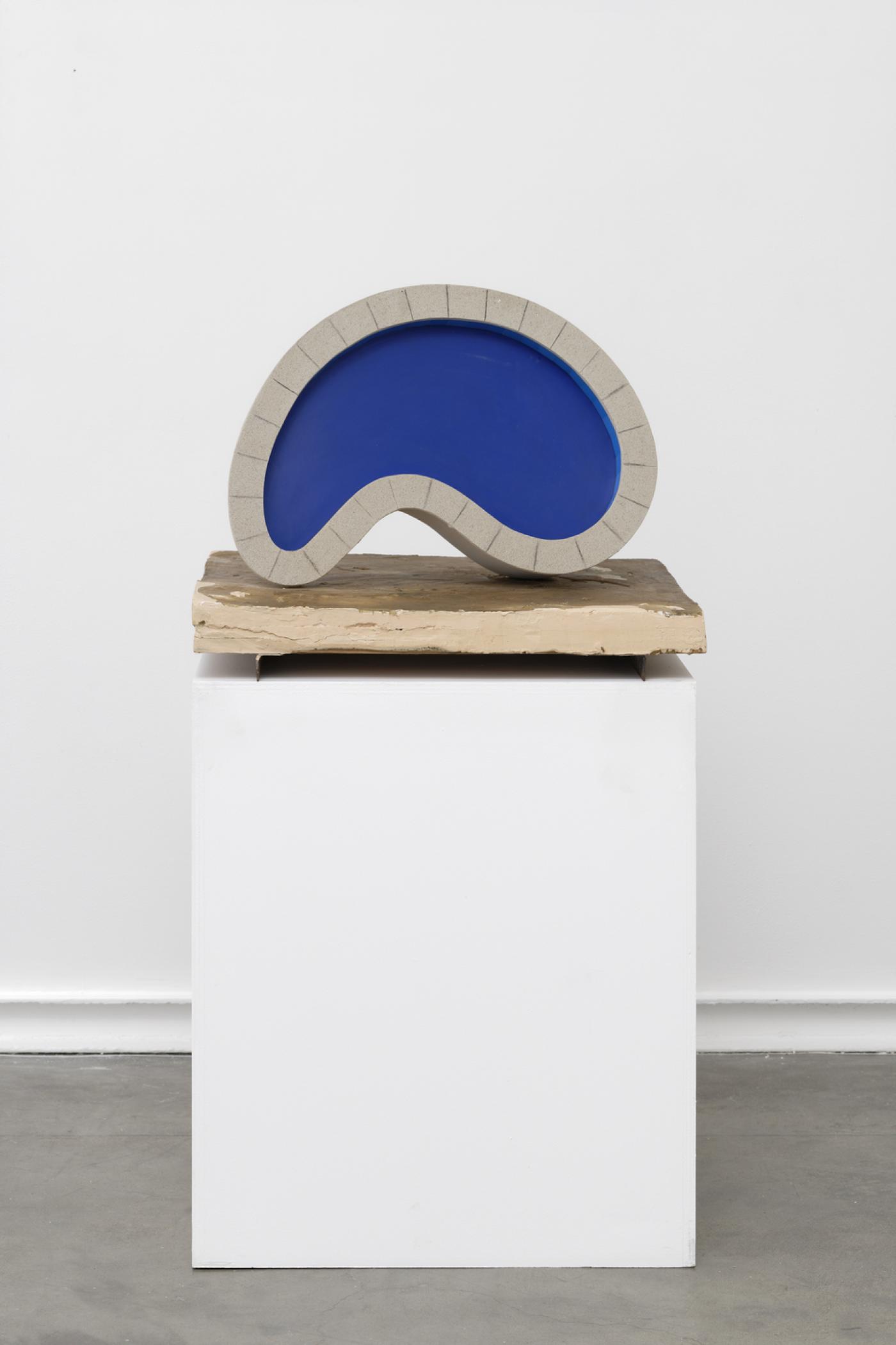 Dennis Oppenheim, "Exposed Kidney Pool", 1996
Plâtre, pigment, bois, 60 x 60 x 60 cm.