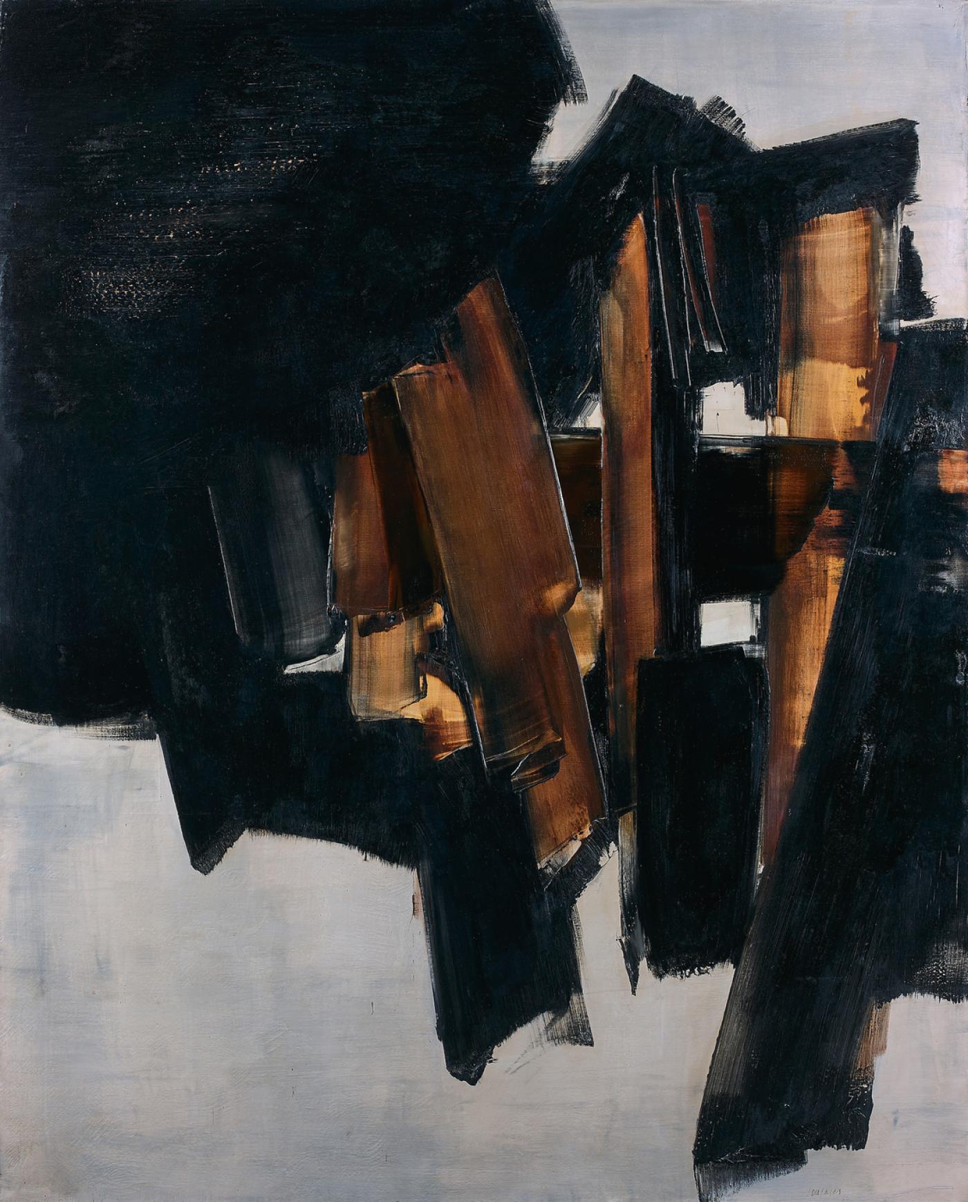 Pierre Soulages (né en 1919), "Peinture, 200 x 162 cm, 14 mars 1960", 1960, huile sur toile, 200 x 162 cm (78 3/4 x 63 3/4 in.).
Signée et datée 60 en bas à droite,
contresignée et datée au dos.
Adjugé 9,6 millions d'euros le 27 novembre 2019.