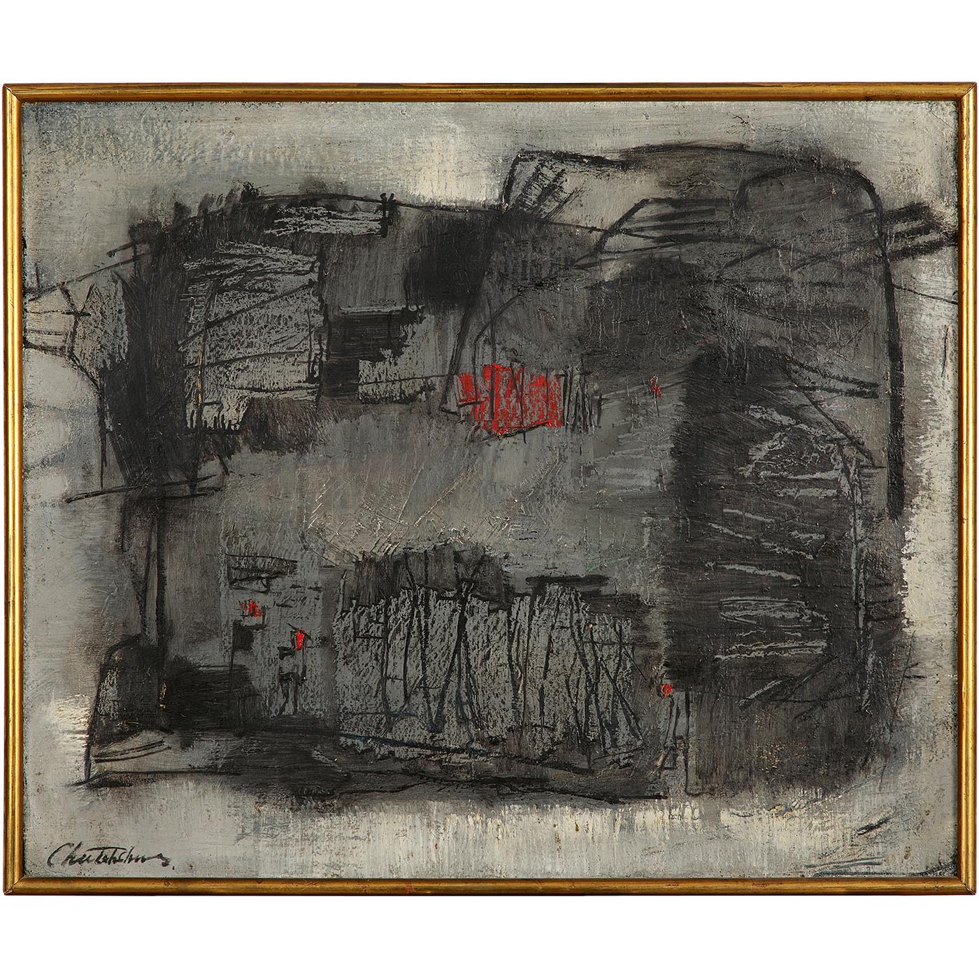 Chu Teh-Chun (1920-2014), "Sans titre", 1957, huile sur toile, 54 x 65 cm (21 1/4 x 25 5/8  inch.).
Signé en pinyin en bas à gauche.
Dédicacé, contresigné et daté “très amicalement Chu Teh-Chun 1957” au dos.
Estimation 100 000 - 150 000 euros.