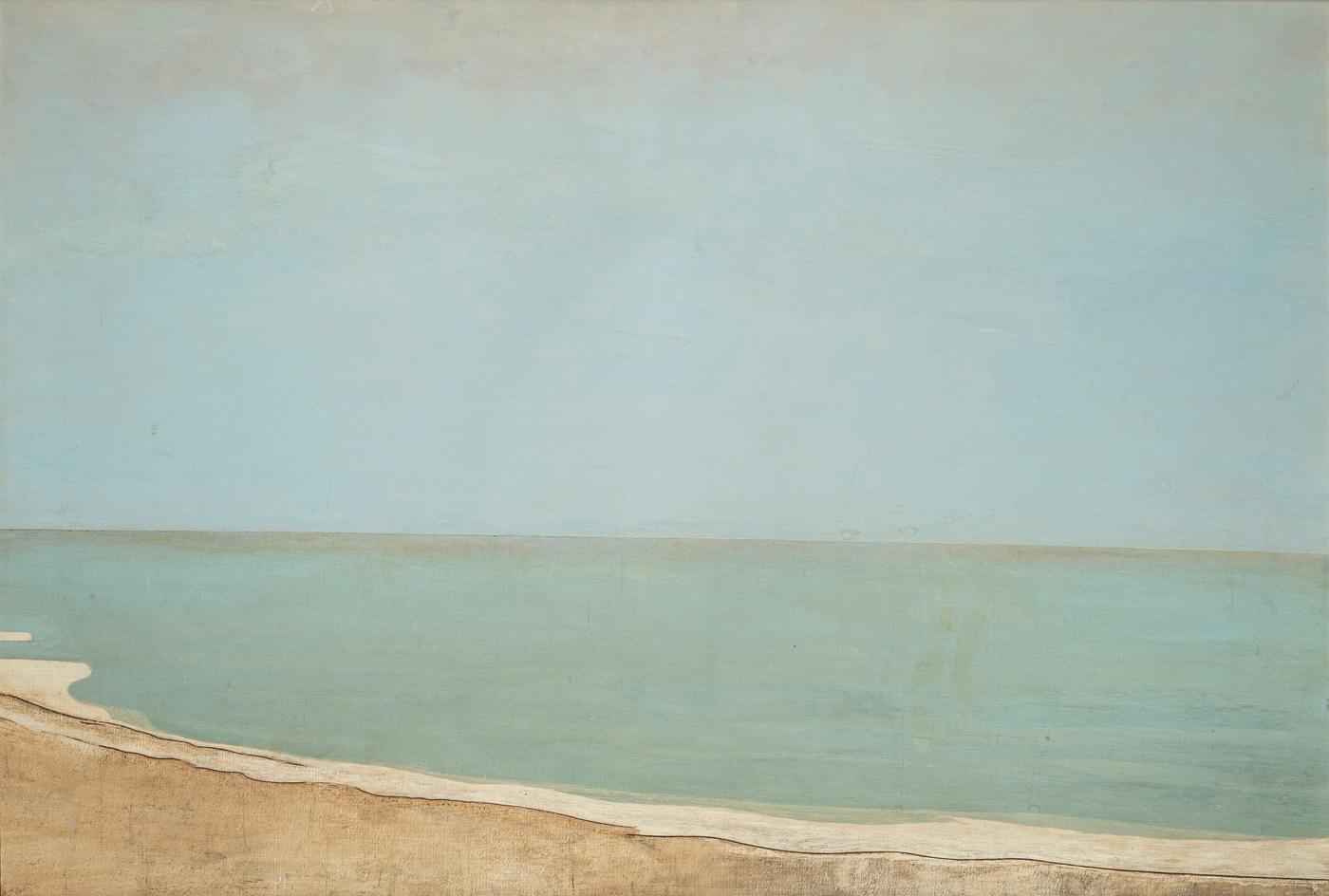 Luis Fernàndez, "Plage de Normandie", 1970, huile sur toile, 50 x 72 cm.