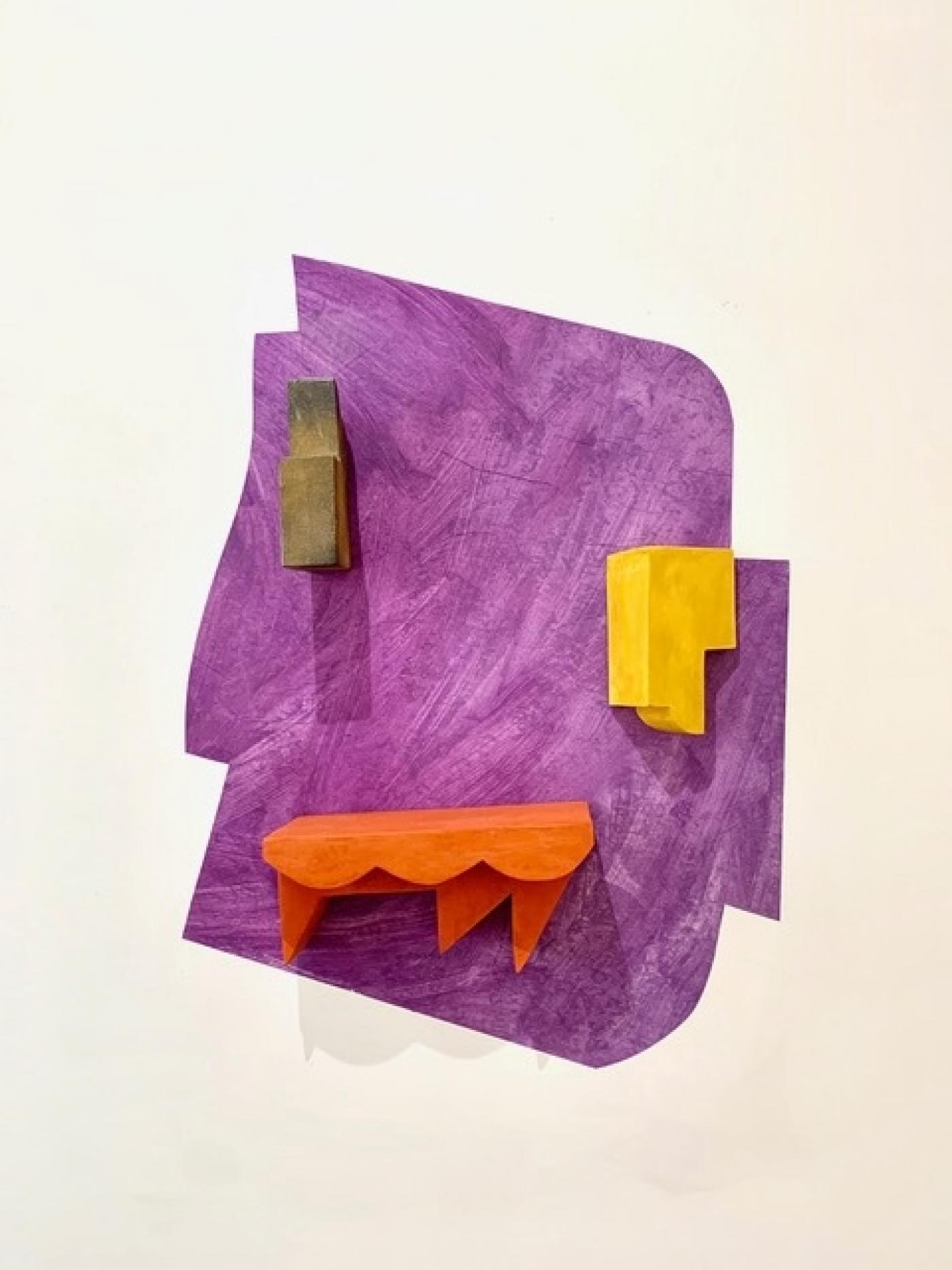 Michel Duport, "Stratégie mur"
(oeuvre in-situ), 2020, plâtre, papier peint, pigments fixés, 65 x 54 cm.