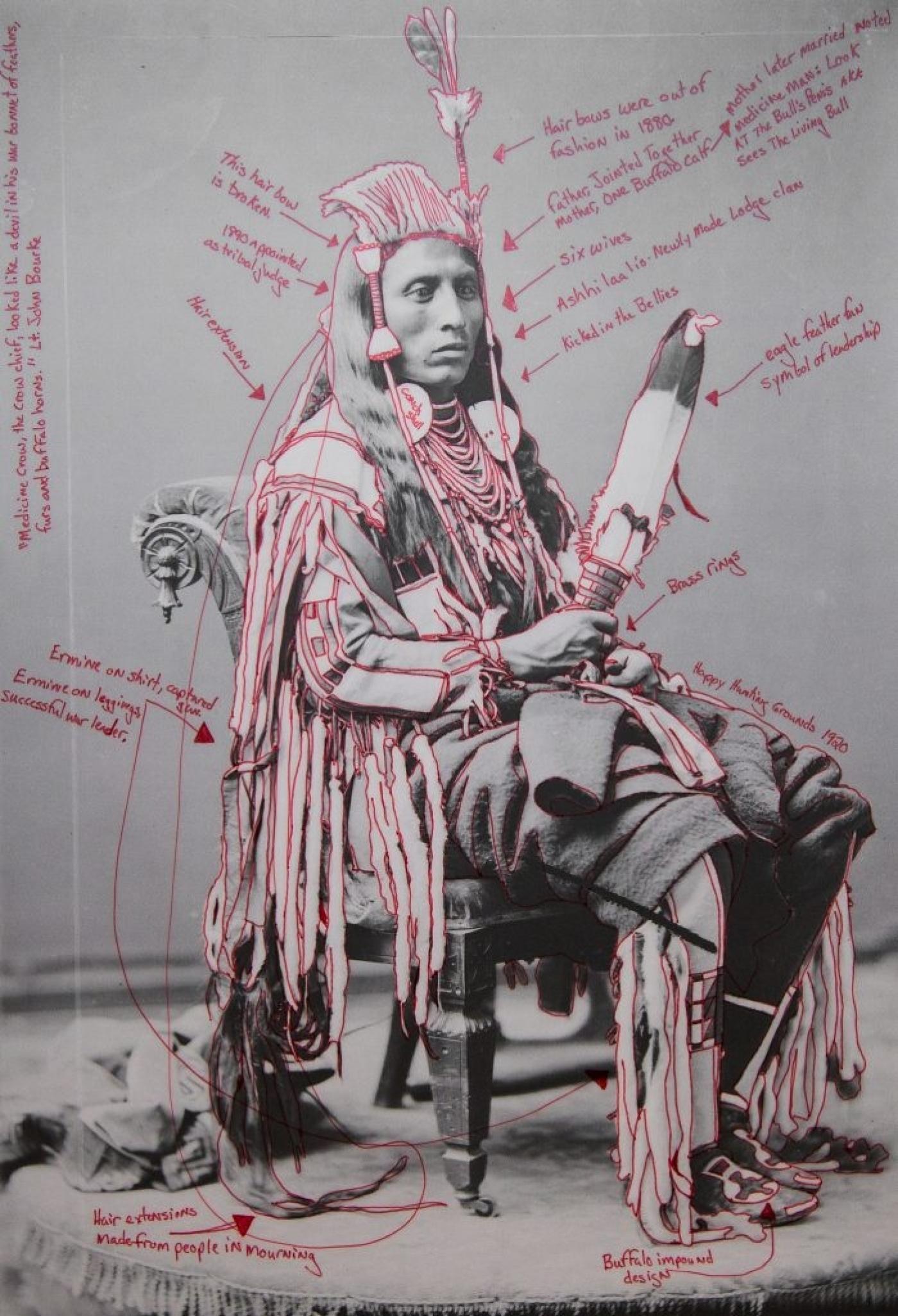 Wendy Red Star, 1880 Crow Peace Delegation: Peelatchiwaaxpáash/Medicine Crow (Raven), 2014. Coll. The Baltimore Museum of Art: Purchase with exchange funds from the Pearlstone Family Fund and partial gift of The Andy Warhol Foundation for the Visual Arts, Inc.