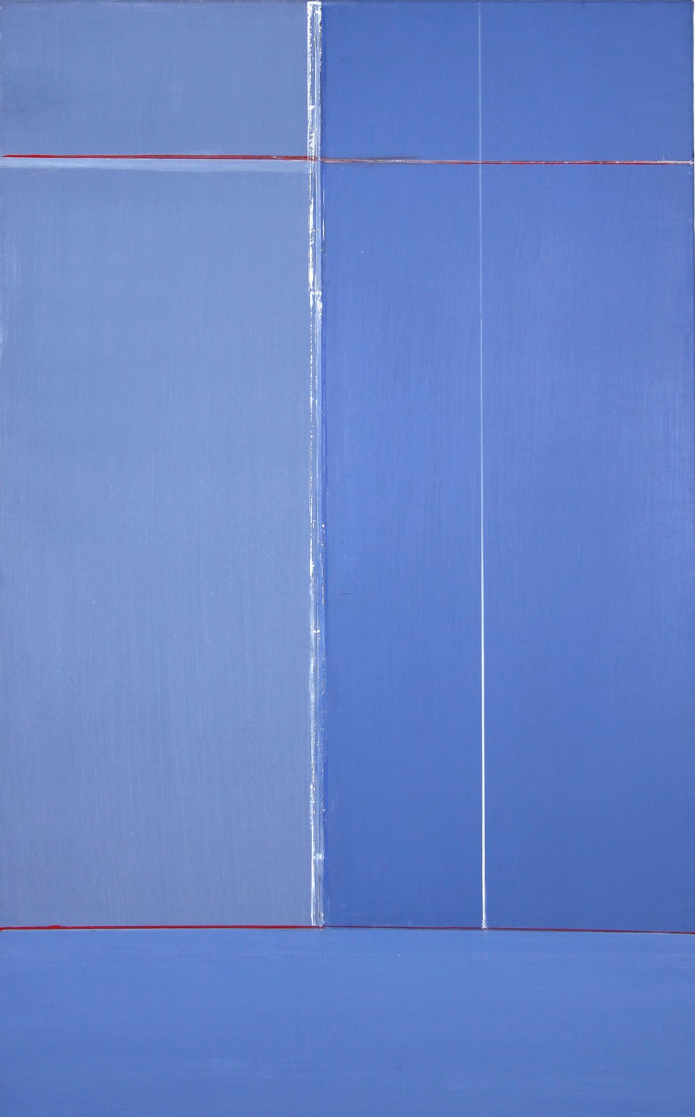 Geneviève Asse, Quadrille, 2009, huile sur toile, 116 x 73 cm.
