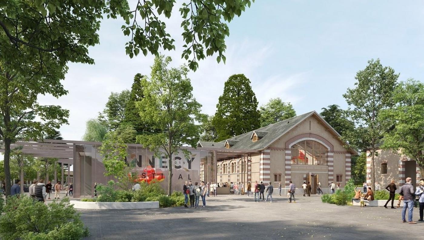 Projet de reconversion des anciens Haras nationaux d'Annecy en Cité internationale du cinéma d'animation, développé par le groupement Café Programmation, Le troisième pôle et Horwath.