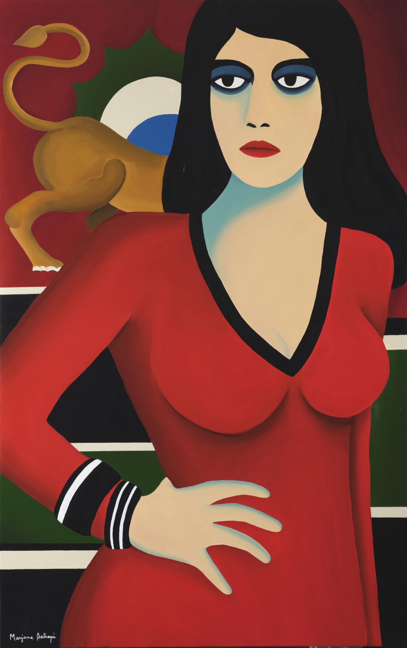 Marjane Satrapi, "Sphinge", 2020, acrylique sur toile, 160 x 100 cm.
