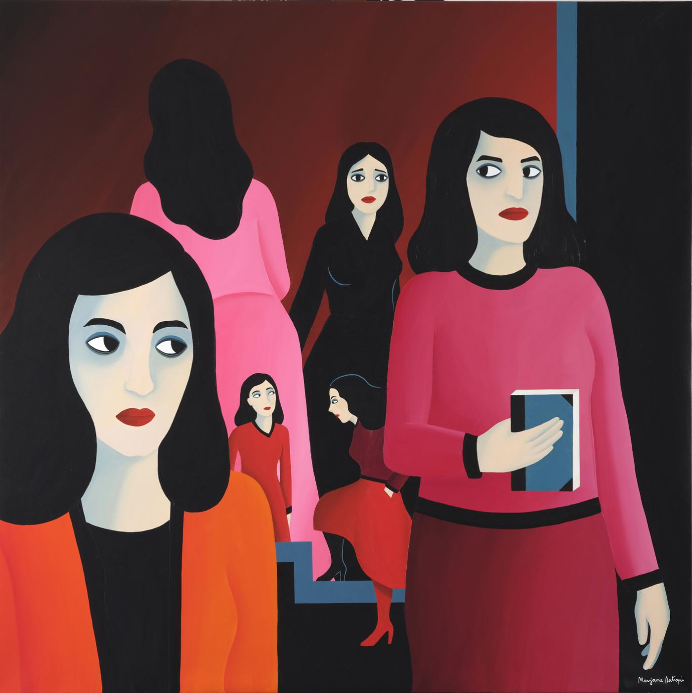 Marjane Satrapi, "Atomic women 1", 2020, acrylique sur toile, 140 x 140 cm.