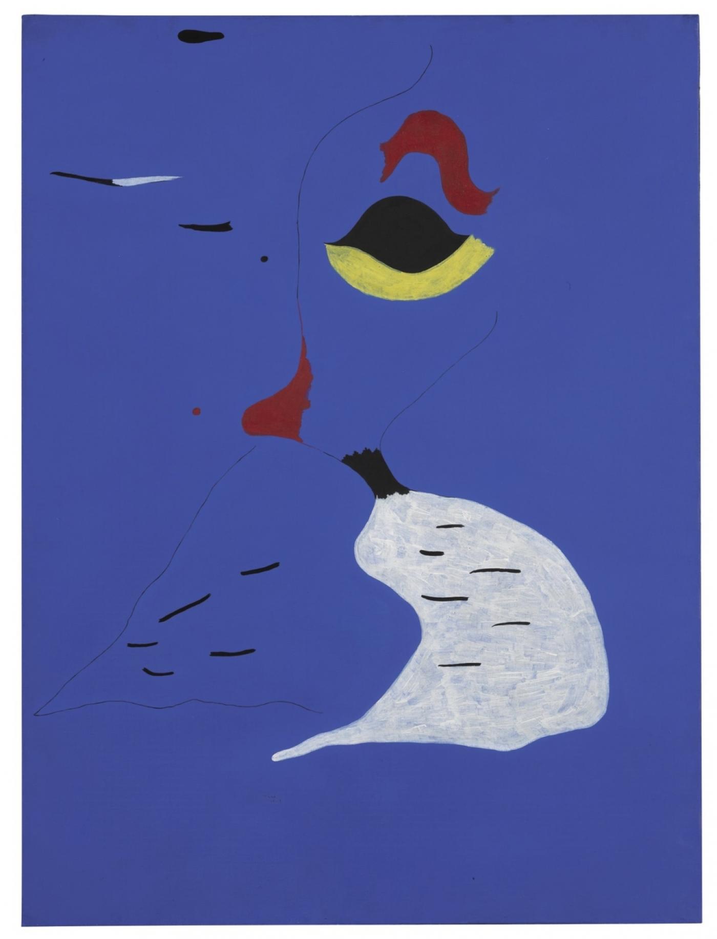 Joan Miró, Peinture (Femme au chapeau rouge), 1927, huile sur toile, 130 x 97,2 cm.