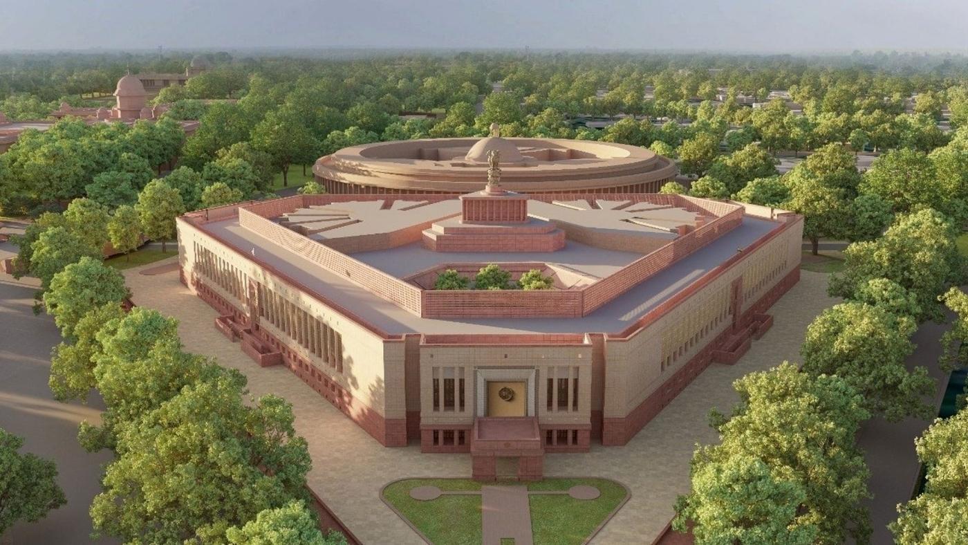 Projet du nouveau Parlement indien à Delhi.