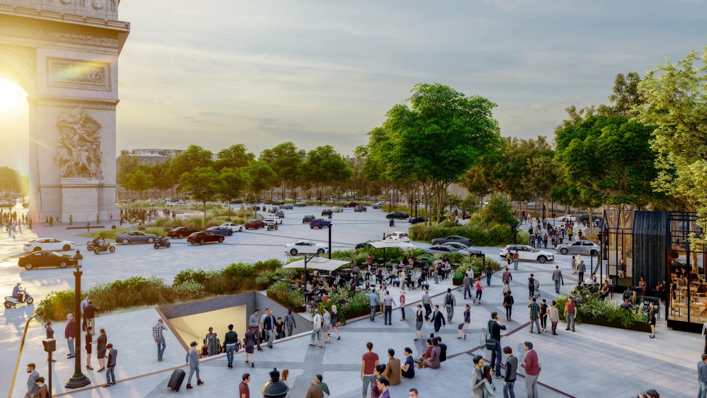 Vue de synthèse du projet de transformation de l'avenue des Champs-Élysées.