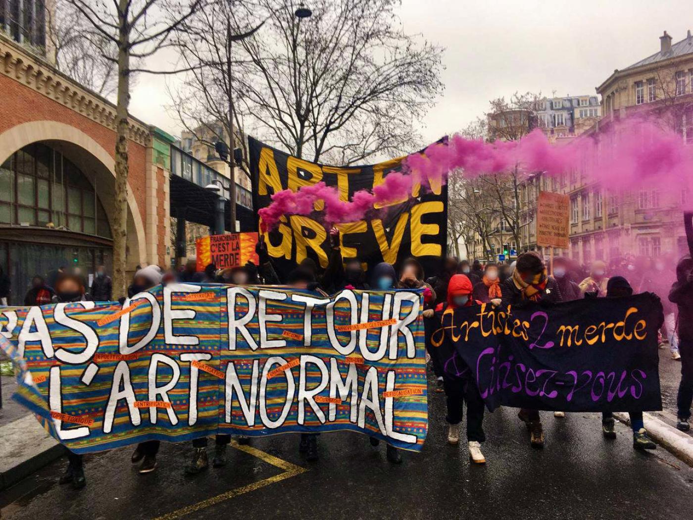 Manifestation d'Art en Grève en janvier 2021.