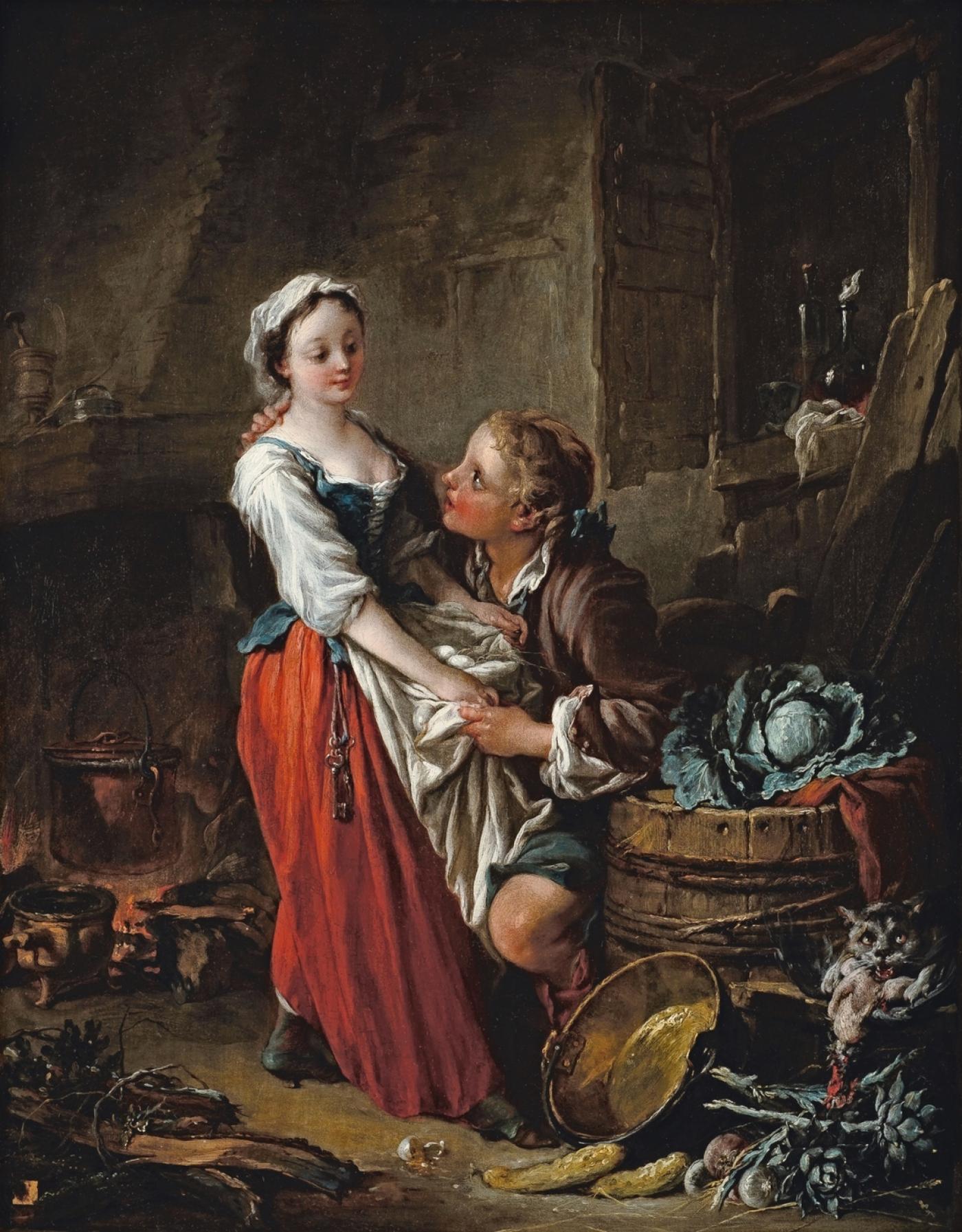 François Boucher, "La Belle Cuisinière", avant 1735, huile sur bois, 55,5 x 43,2 cm.
Musée Cognacq-Jay, Paris.