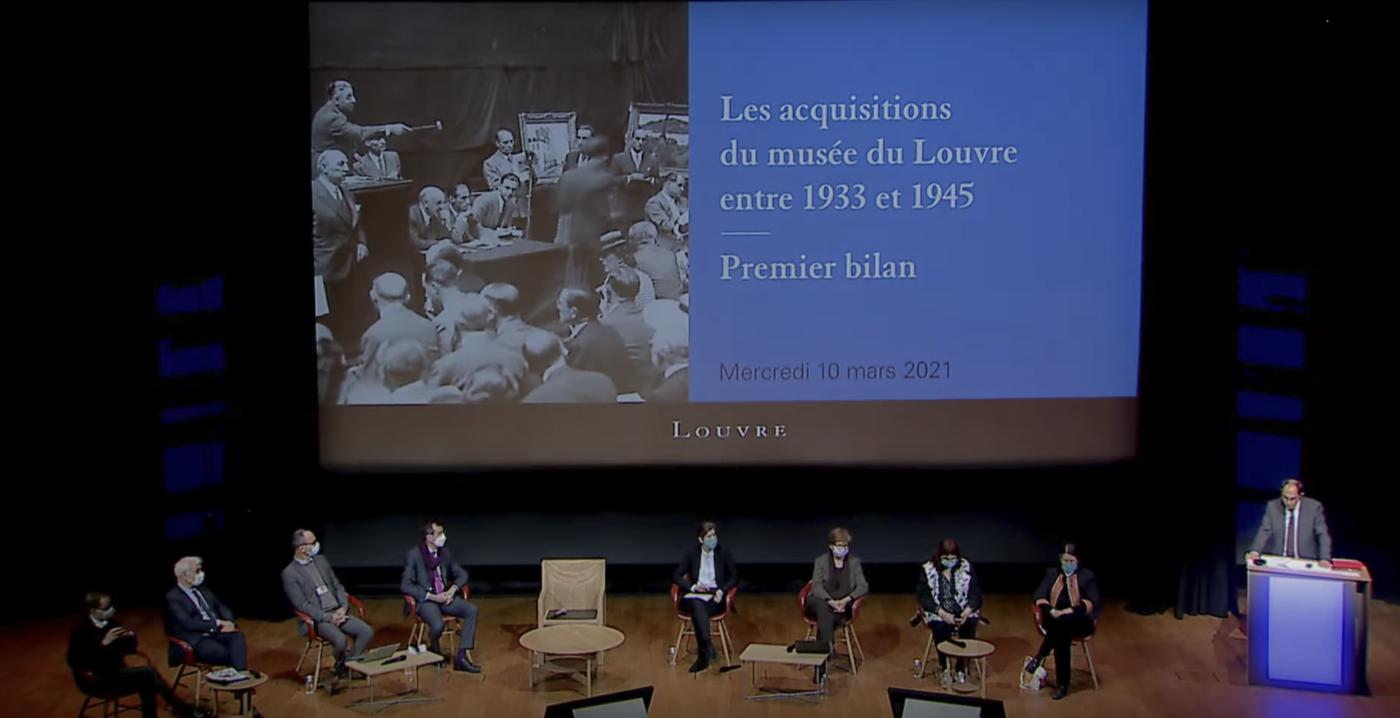 Jean-Luc Martinez ouvre le colloque "Les Acquisitions du musée du Louvre entre 1933 et 1945. Premier bilan" le 10 mars denier.