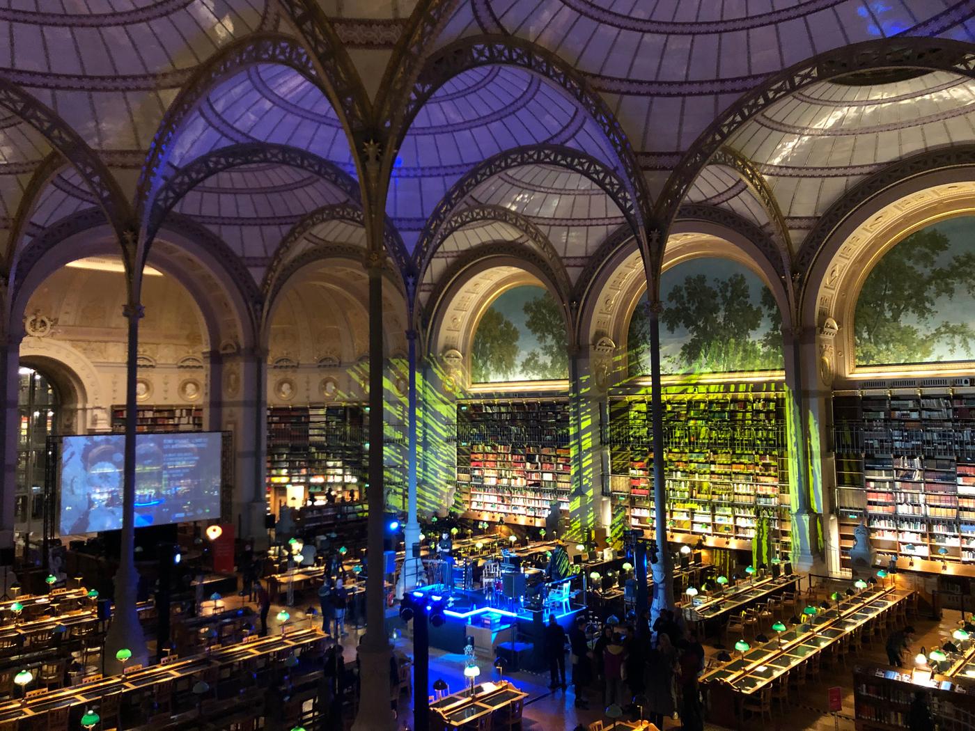 La Nuit des idées 2020 dans la bibliothèque de l'INHA, salle Labrouste.