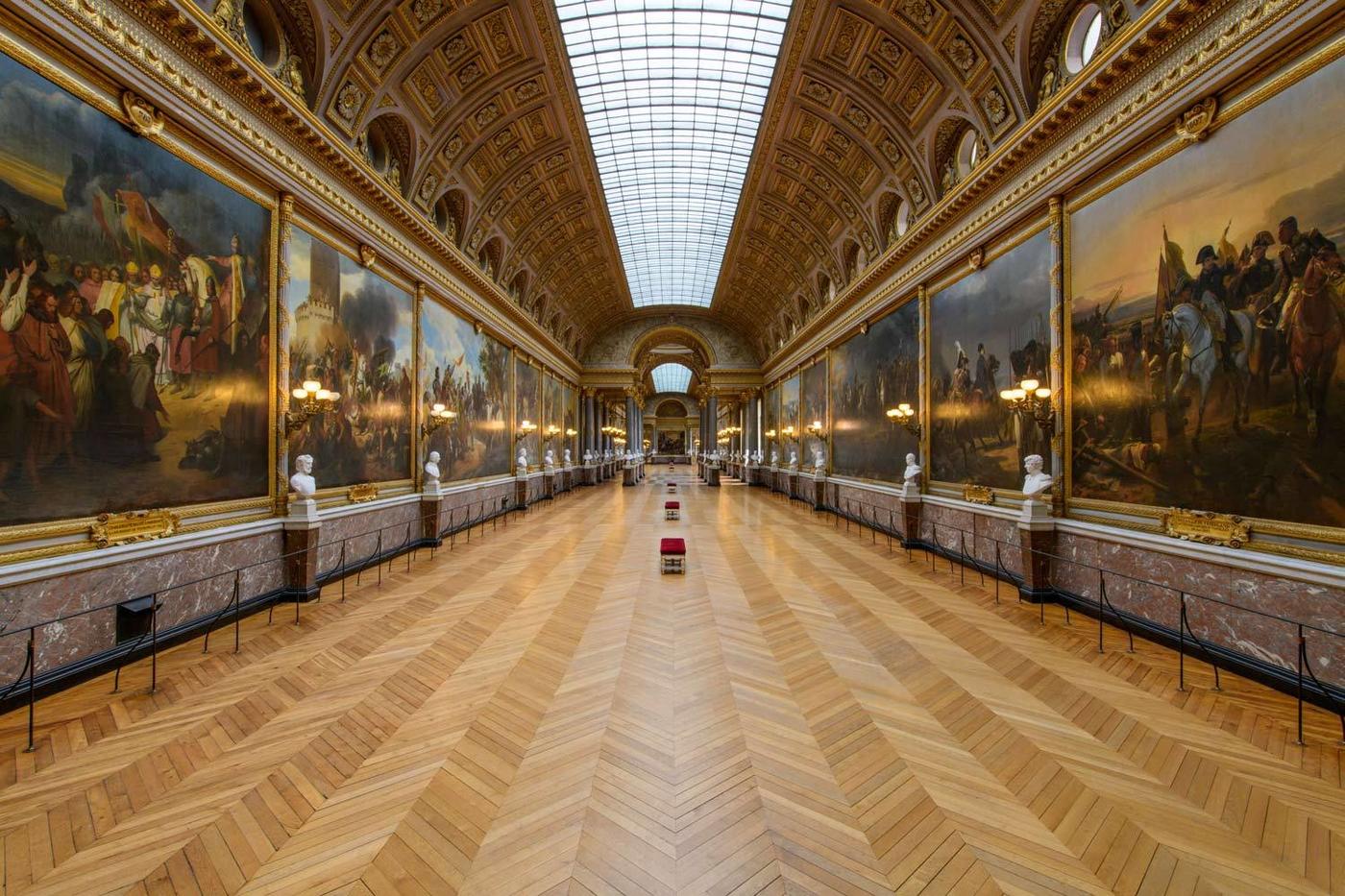 La galerie des batailles au château de Versailles.