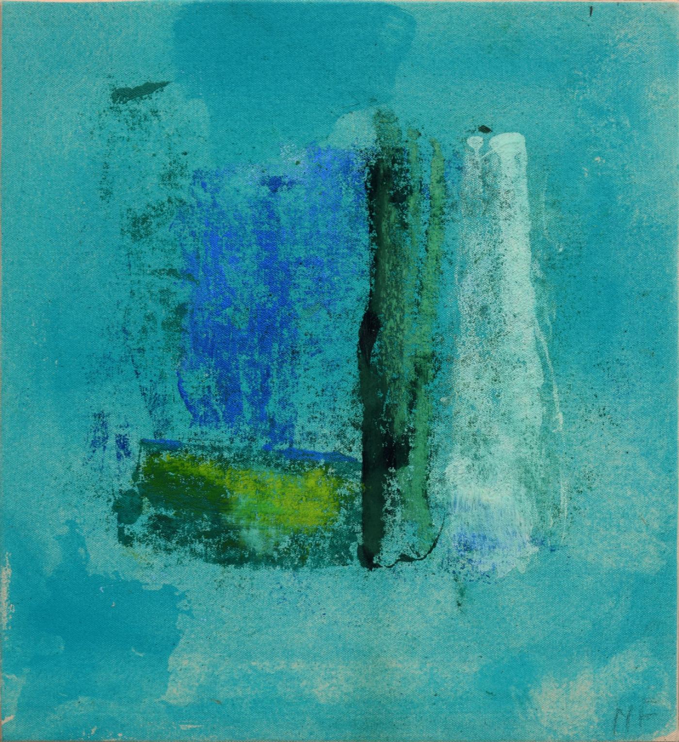 Monique Frydman, Un automne particulier n°4, 2020, encre de gravure et pigment sur toile de coton, 33 x 29,5 x 4 cm. Bogena galerie, Saint-Paul-de-Vence.