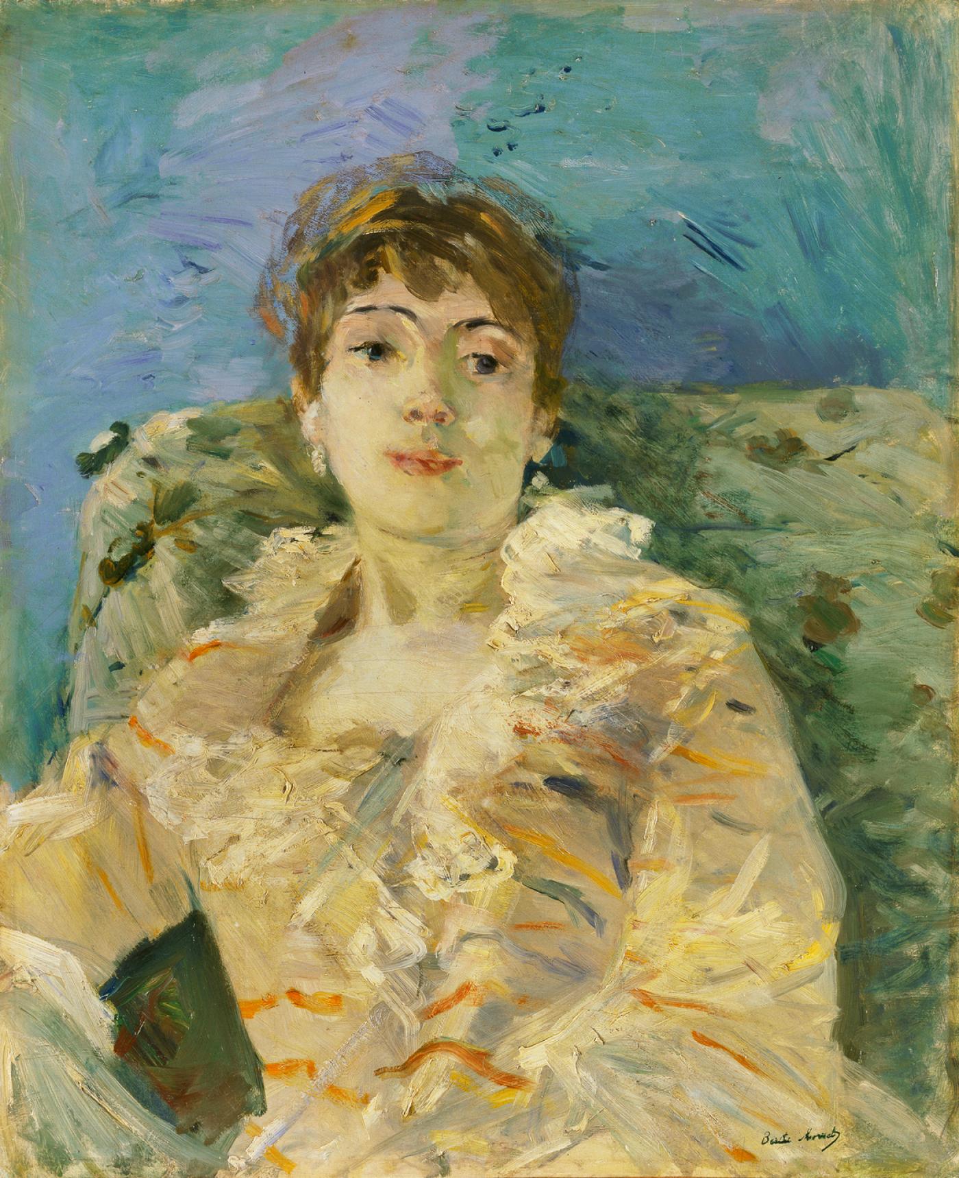 Berthe Morisot, "Jeune femme au divan", 1885, huile sur toile,
61 x 50,2 cm.