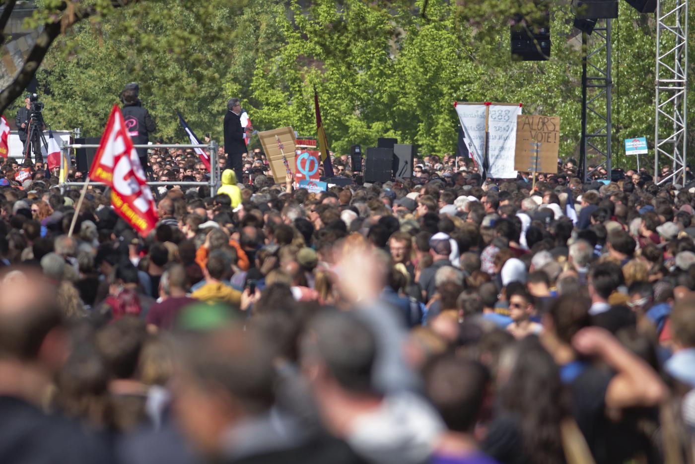 Jean-Luc Mélenchon en meeting à Toulouse en 2017.