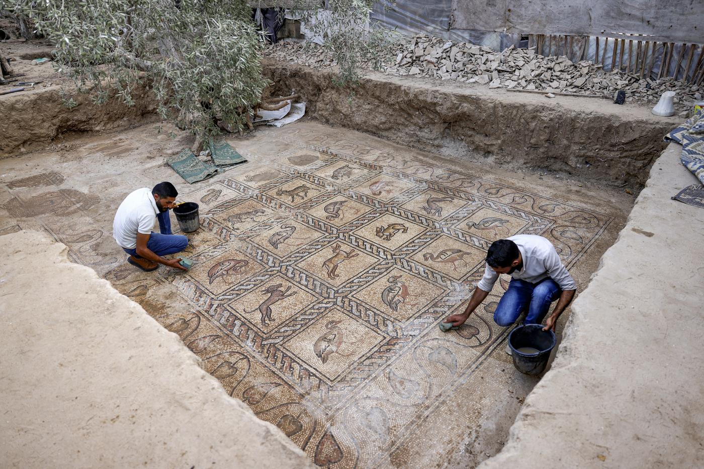 Une mosaïque byzantine exceptionnelle menacée à Gaza