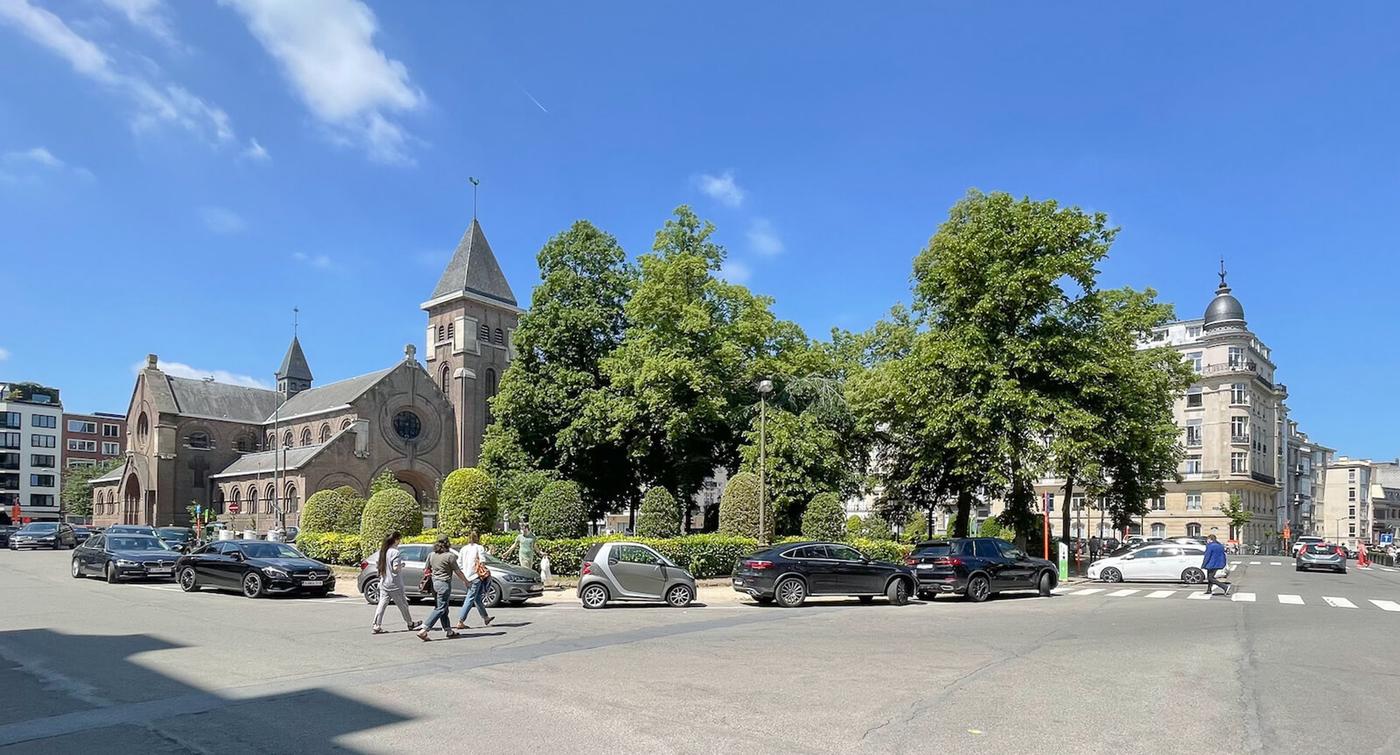 La place Brugmann, à Ixelles, cœur du quartier français de Bruxelles.