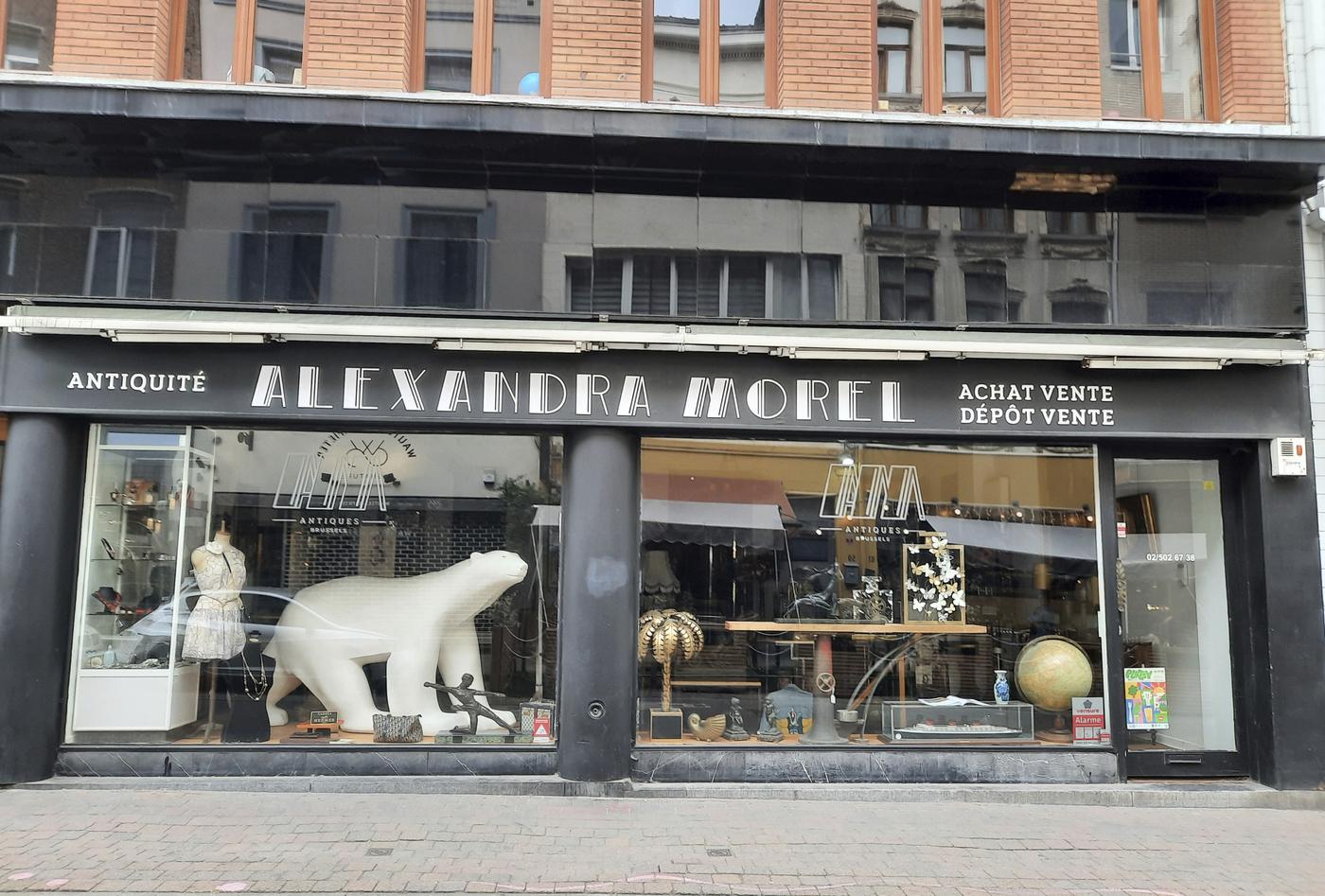 La boutique d’Alexandra Morel, rue Blaes, appelée « rue Affaire Conclue » par les habitants des Marolles.