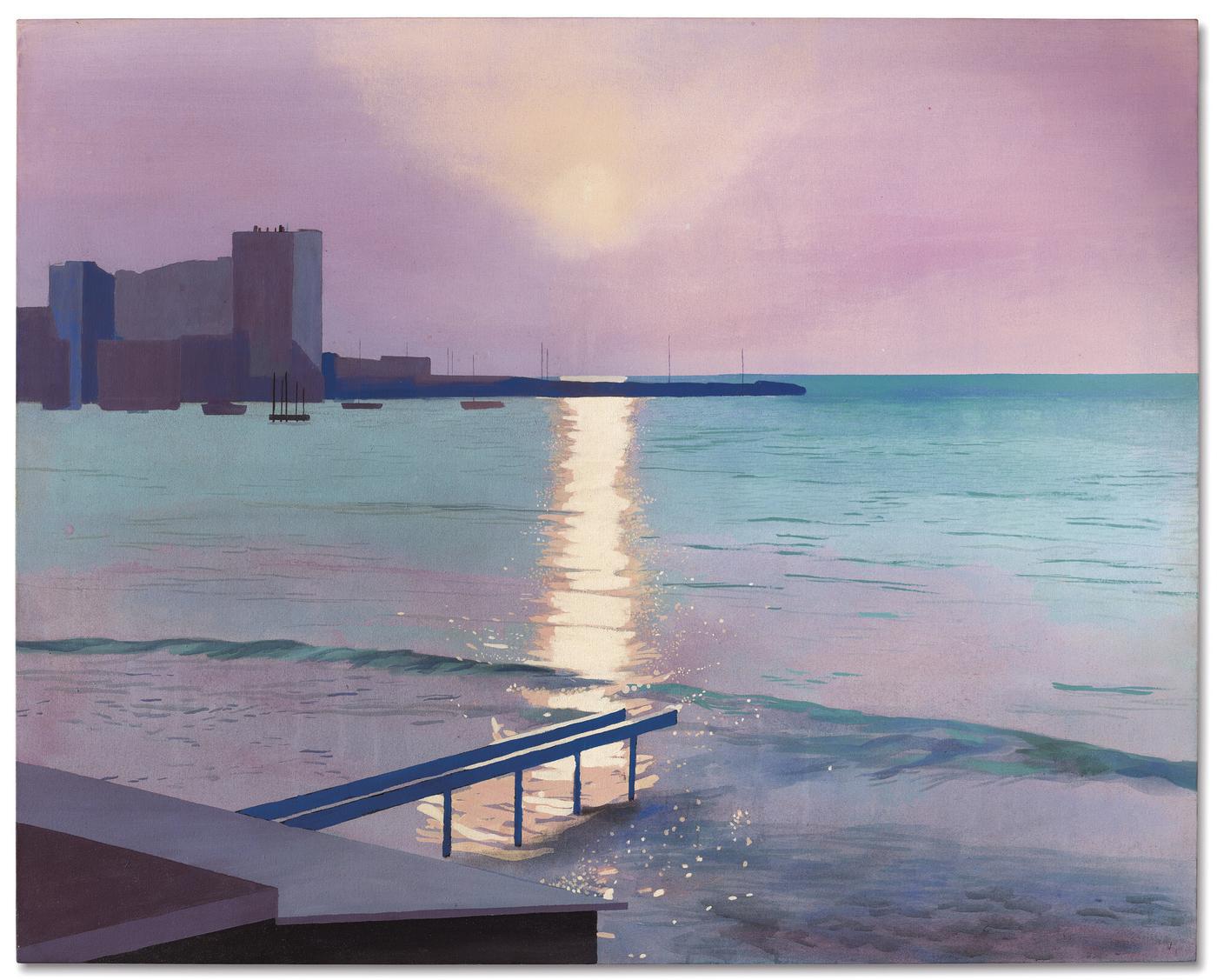 David Hockney, "Early Morning, Sainte-Maxime", 1969, acrylique sur toile, 122,1 x 152,6 cm.
Adjugé 23,8 millions d’euros, le 13 octobre à Londres chez Christie’s.

